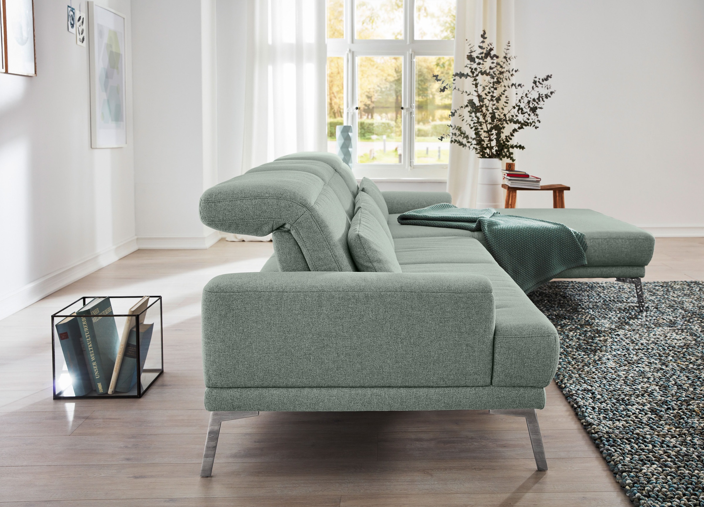 Musterring Ecksofa »MR 4580« mit Kopf- und Sitztiefenverstellung, Metallfuß chrom, 288 x 193/220cm