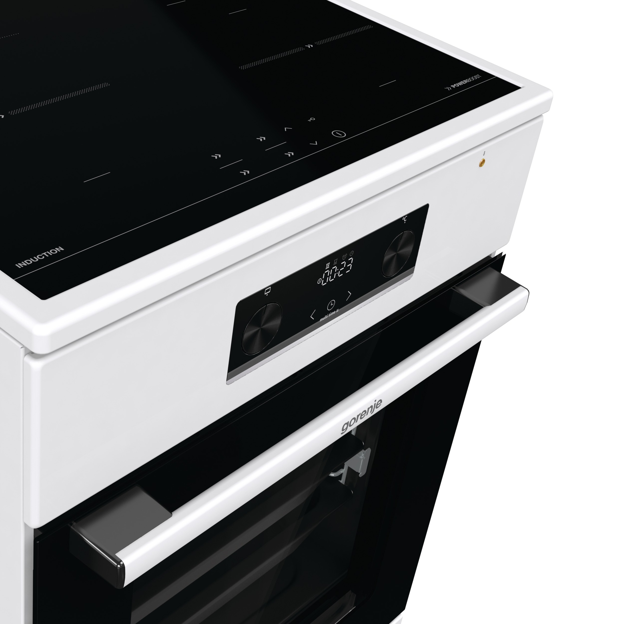 GORENJE Induktions-Standherd »GEIT5C60WPG« mit 1-fach-Teleskopauszug Aqua Clean 1 Stk. tlg. Pizzafunktion mit 275 °C – perfekt für Pizza, Focaccia und mehr!