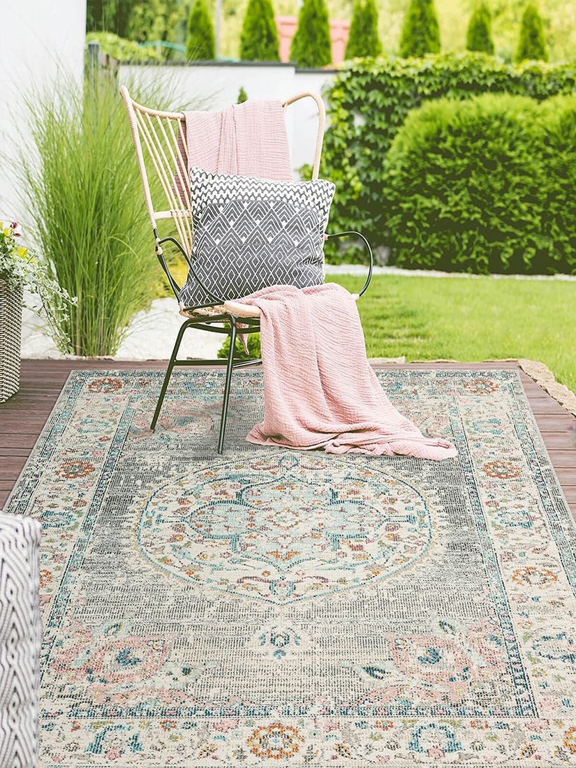 the carpet Teppich »Palma Orient«, rund, 4 mm Höhe, Outdoor moderner robuster In und Outdoor Teppich