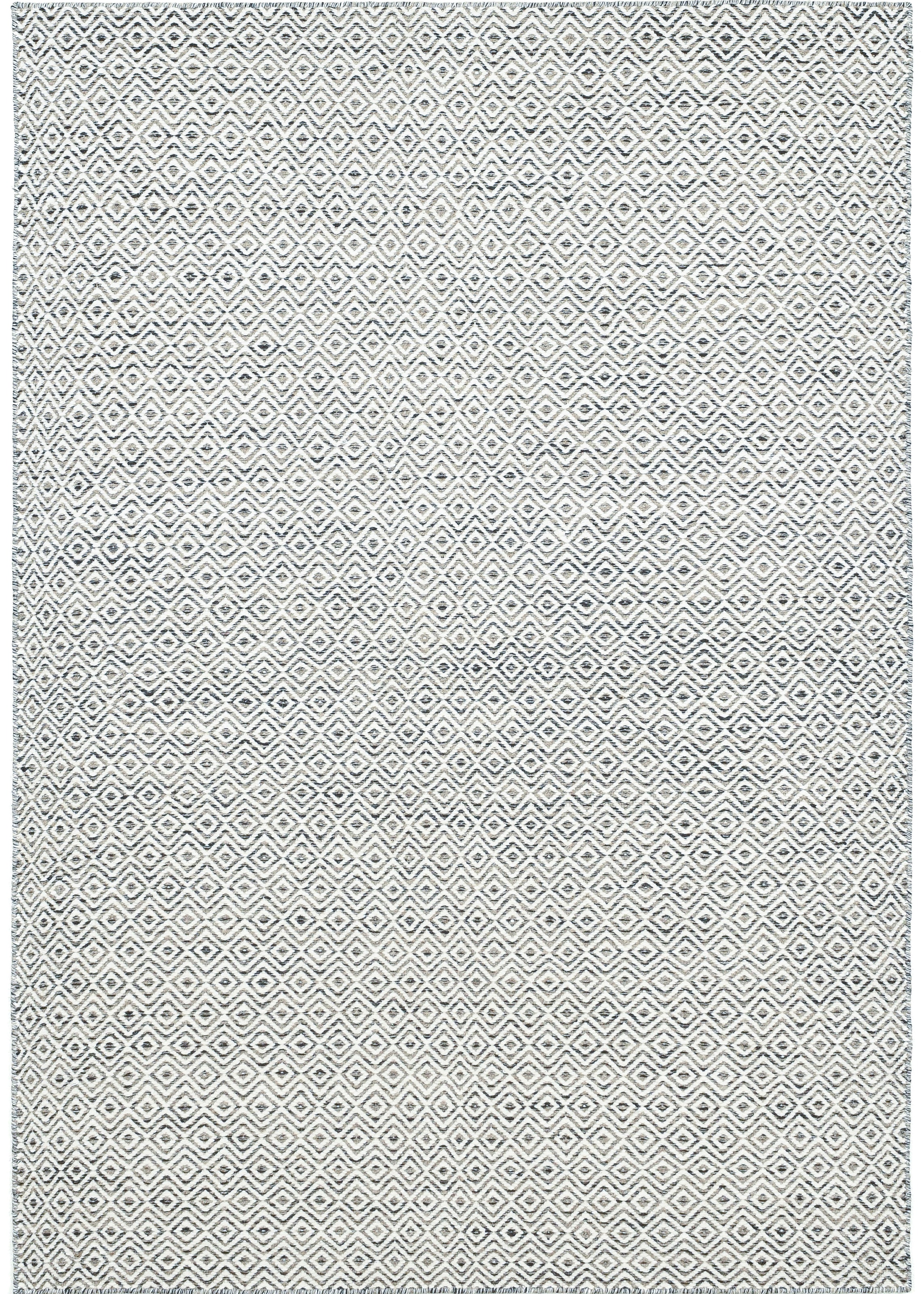 THEKO Wollteppich »Trondheim PO-502«, rechteckig, 10 mm Höhe, Handweb Teppich, Flachgewebe, reine Wolle, handgewebt, Rauten Muster