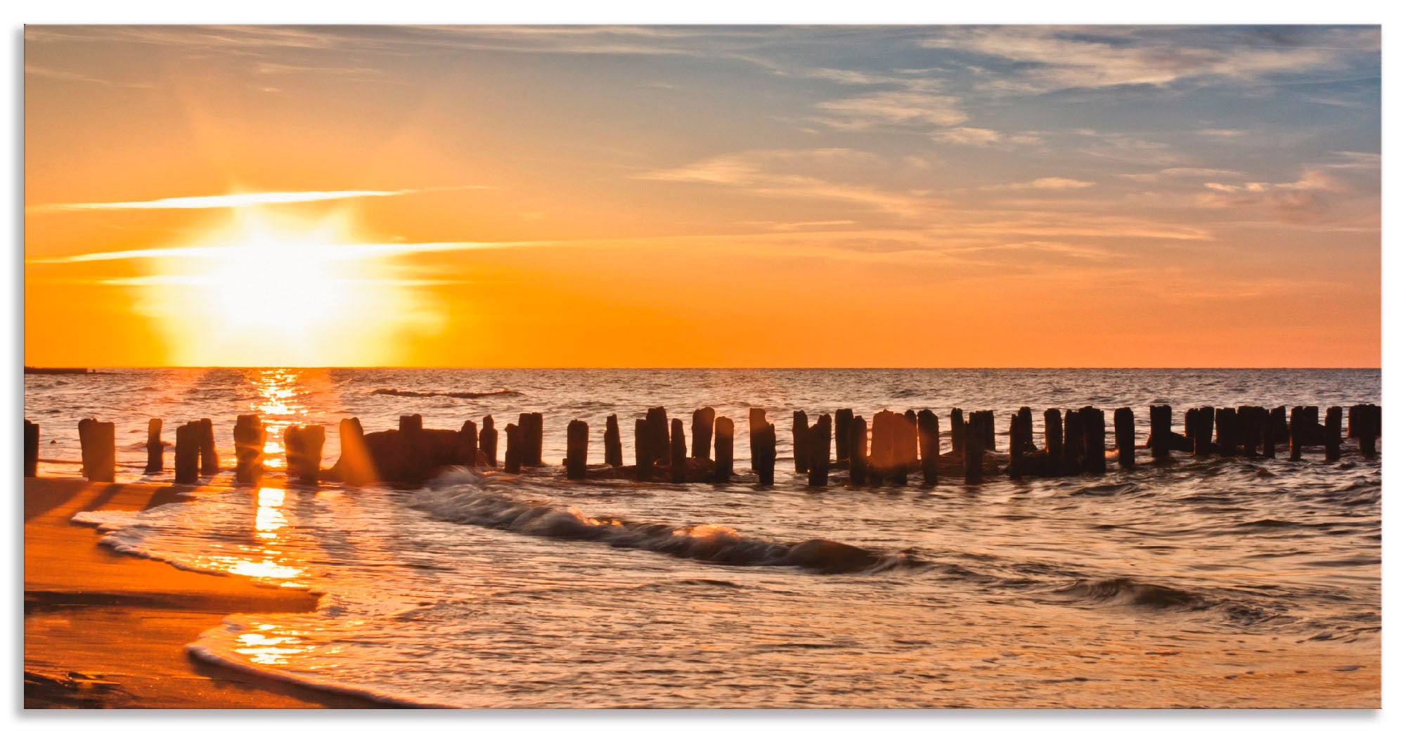 Artland Küchenrückwand »Schöner Sonnenuntergang am Strand«, (1 tlg.), Alu S günstig online kaufen