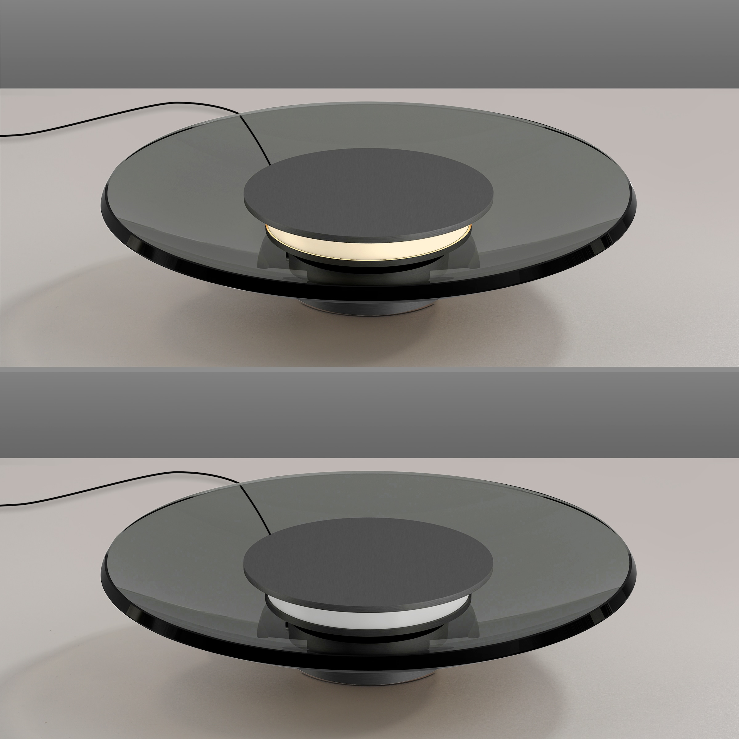 Neuhaus PURE LED Tischleuchte »PURE Moon« LED-Board 1 Stk. Warmweiß Stufenloses dimmen per Touchdimmer, Rauchglas