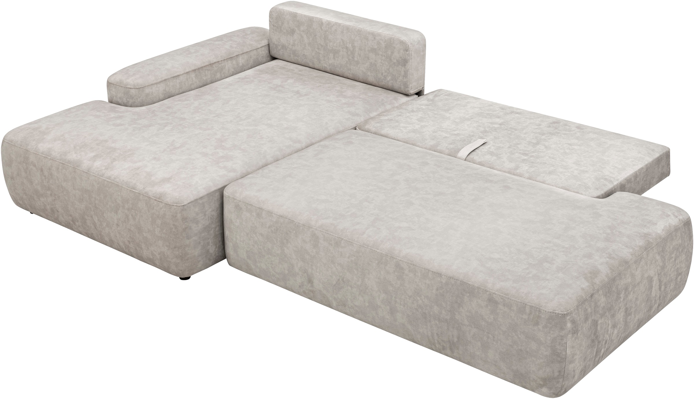 INOSIGN Ecksofa »TORGE, Schlafsofa Cord, Samtvelours u. Strukur fein, Couch in L-Form«, Schlaffunktion und Bettkasten, Liegefläche: 210x125 cm, neues Design