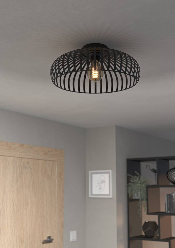 EGLO Deckenleuchte »MOGANO 3«, 1 flammig, Leuchtmittel E27 | ohne Leuchtmittel, Deckenleuchte, Metall in Schwarz, Flurlampe mit E27 Fassung, Ø 43 cm