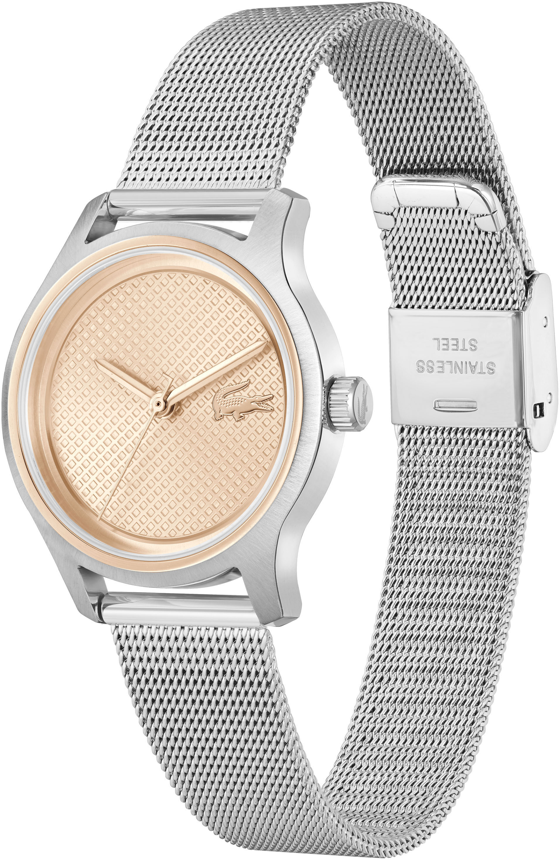 Lacoste Quarzuhr »ELYSE«, Armbanduhr, Damenuhr, Edelstahlarmband, analog