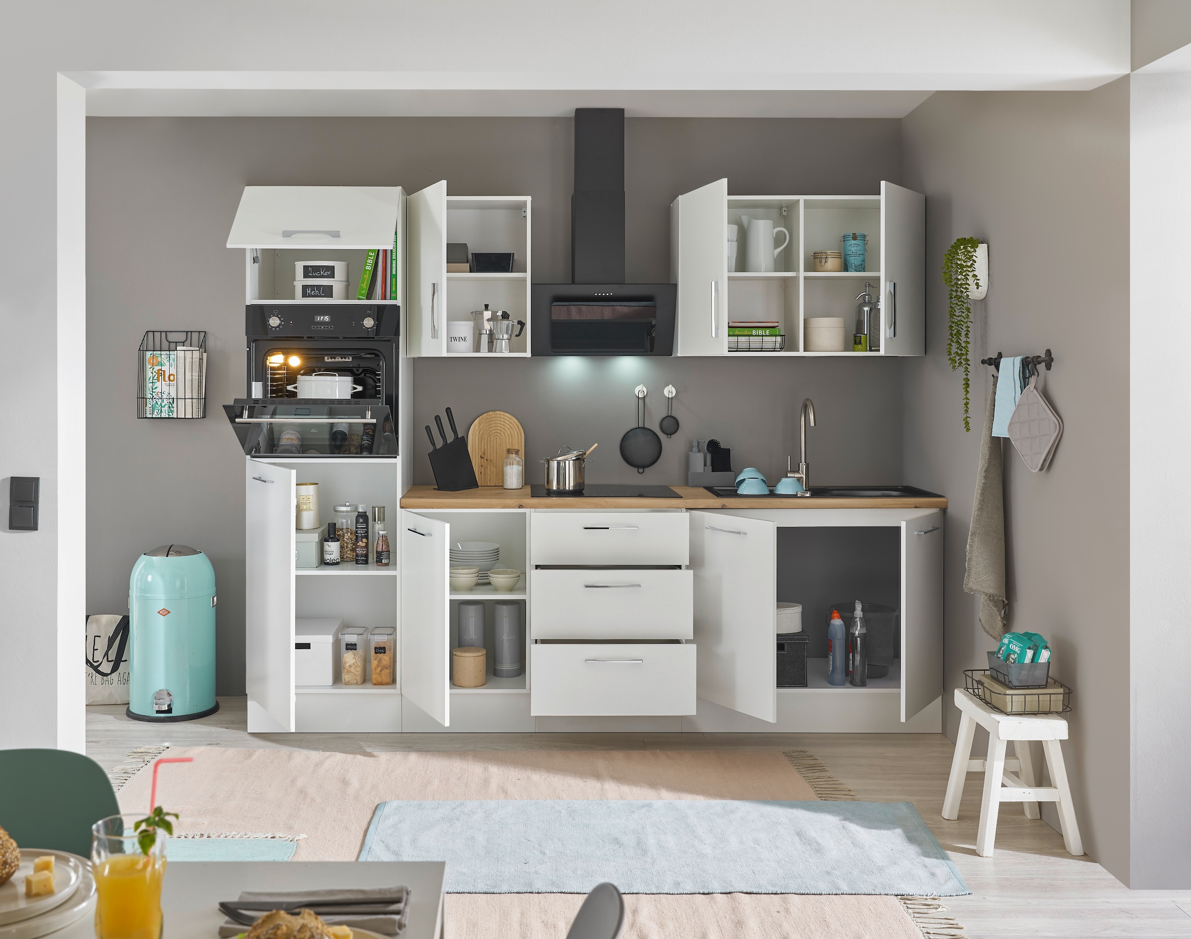 BASIC by Balculina Küchenzeile »Turin«, Breite 270 cm, wahlweise mit E-Geräten