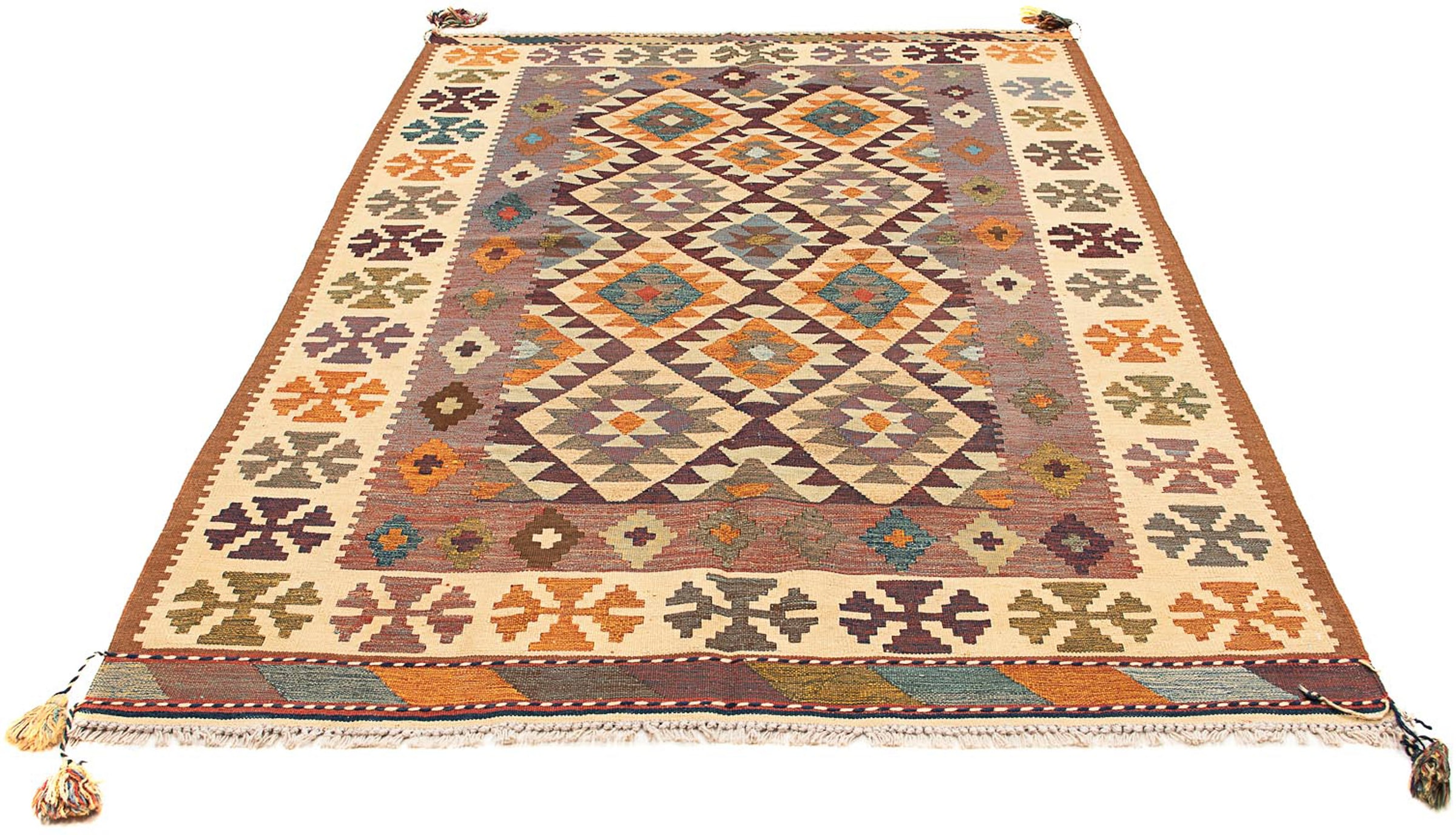 morgenland Wollteppich »Kelim - Oriental - 210 x 145 cm - mehrfarbig«, rech günstig online kaufen