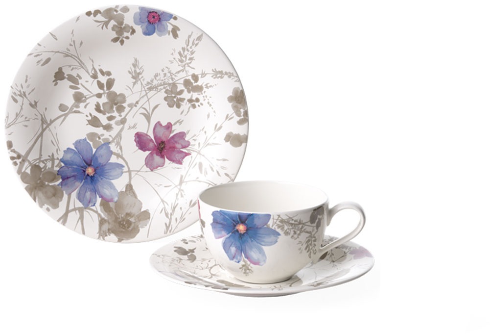 Villeroy & Boch Kaffeeservice »Mariefleur Gris Basic«, (Set, 18 tlg., 6x Ka günstig online kaufen