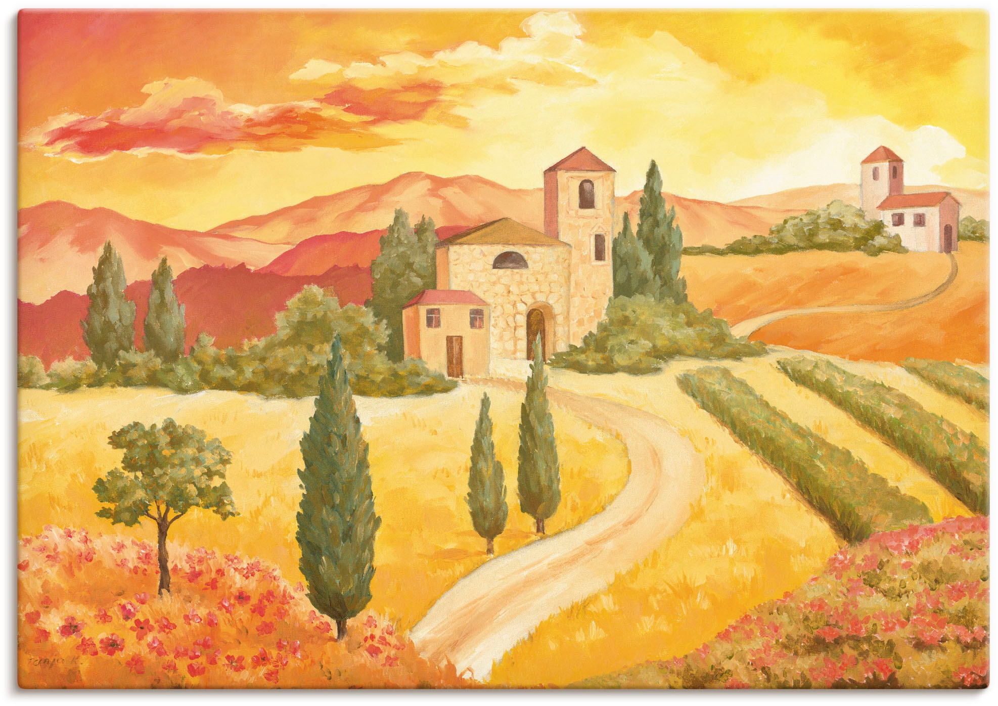 Artland Wandbild »Landschaft VII_gelb« 1 Stk. tlg. als Alubild, Outdoorbild günstig online kaufen