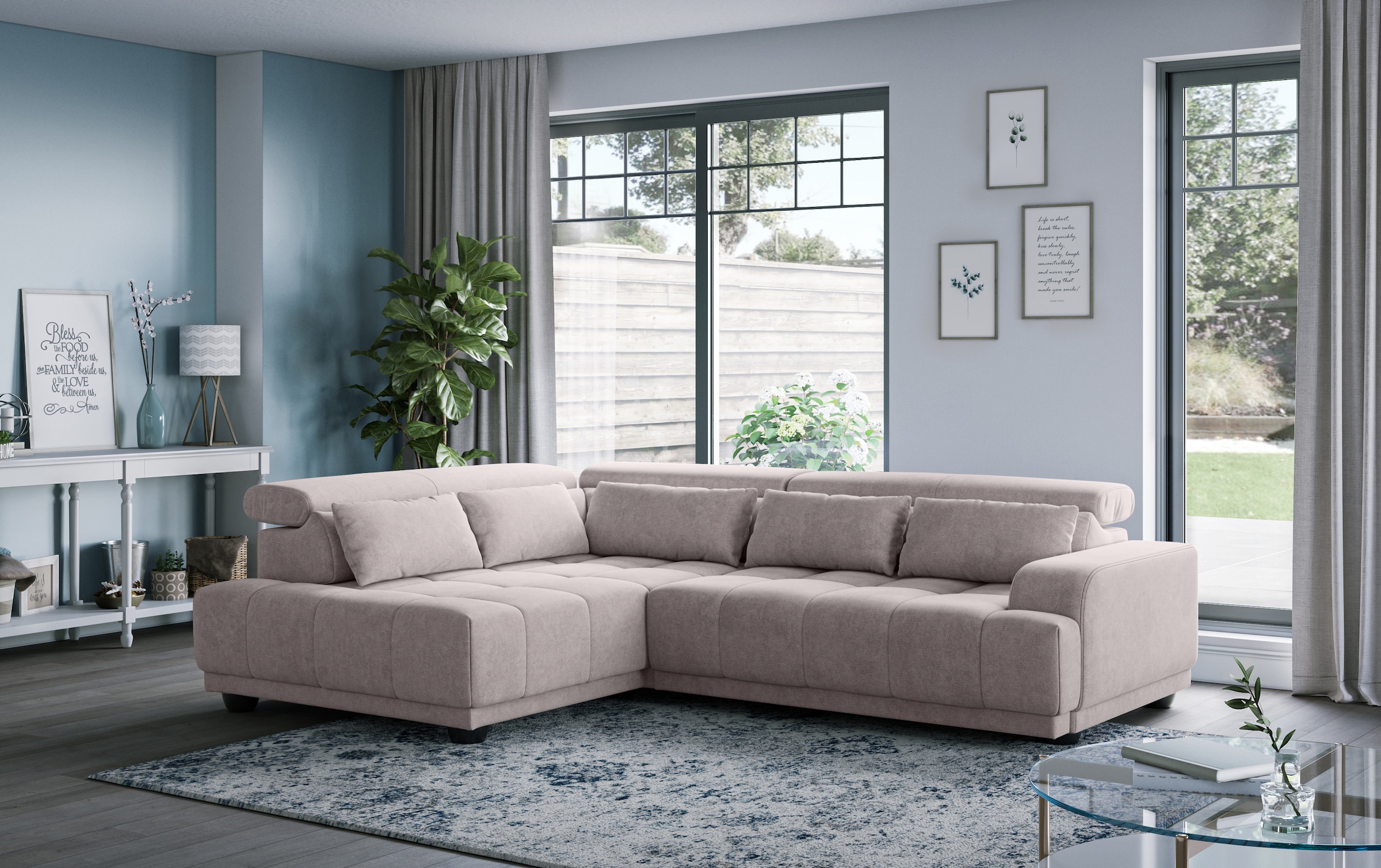 COTTA Ecksofa »Jade - L Form, Sitzbreite 201 cm« inkl. Kopfteilverstellung günstig online kaufen