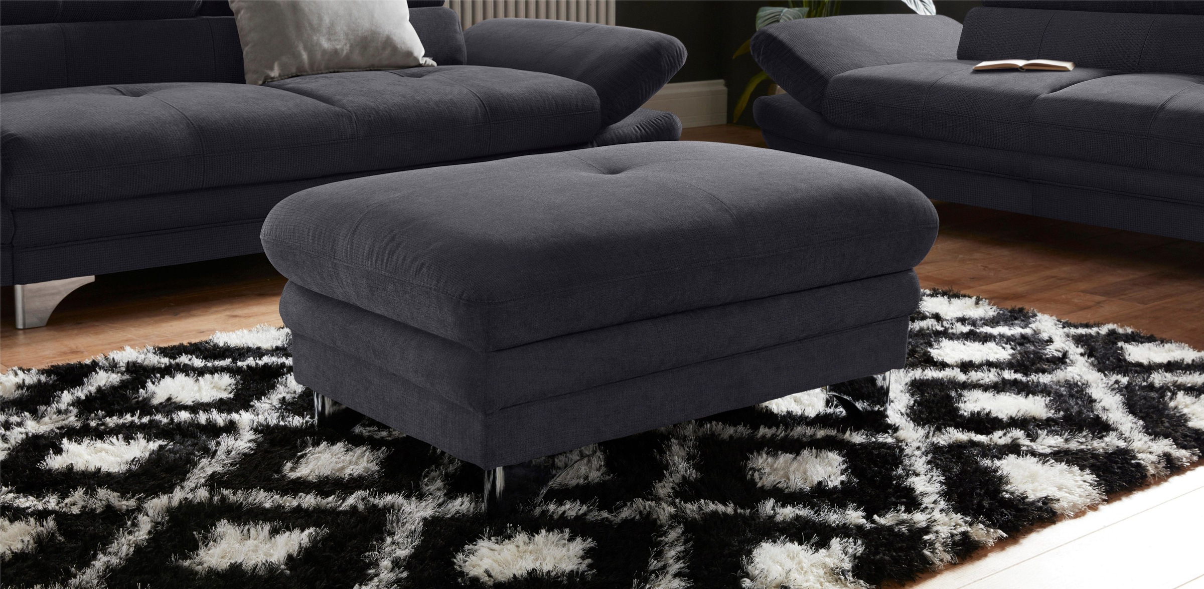 COTTA Polstergarnitur »Enterprise L-Form«, (Set), Set bestehend aus: Ecksofa mit Arm- & Kopfteilverstellung & Hocker