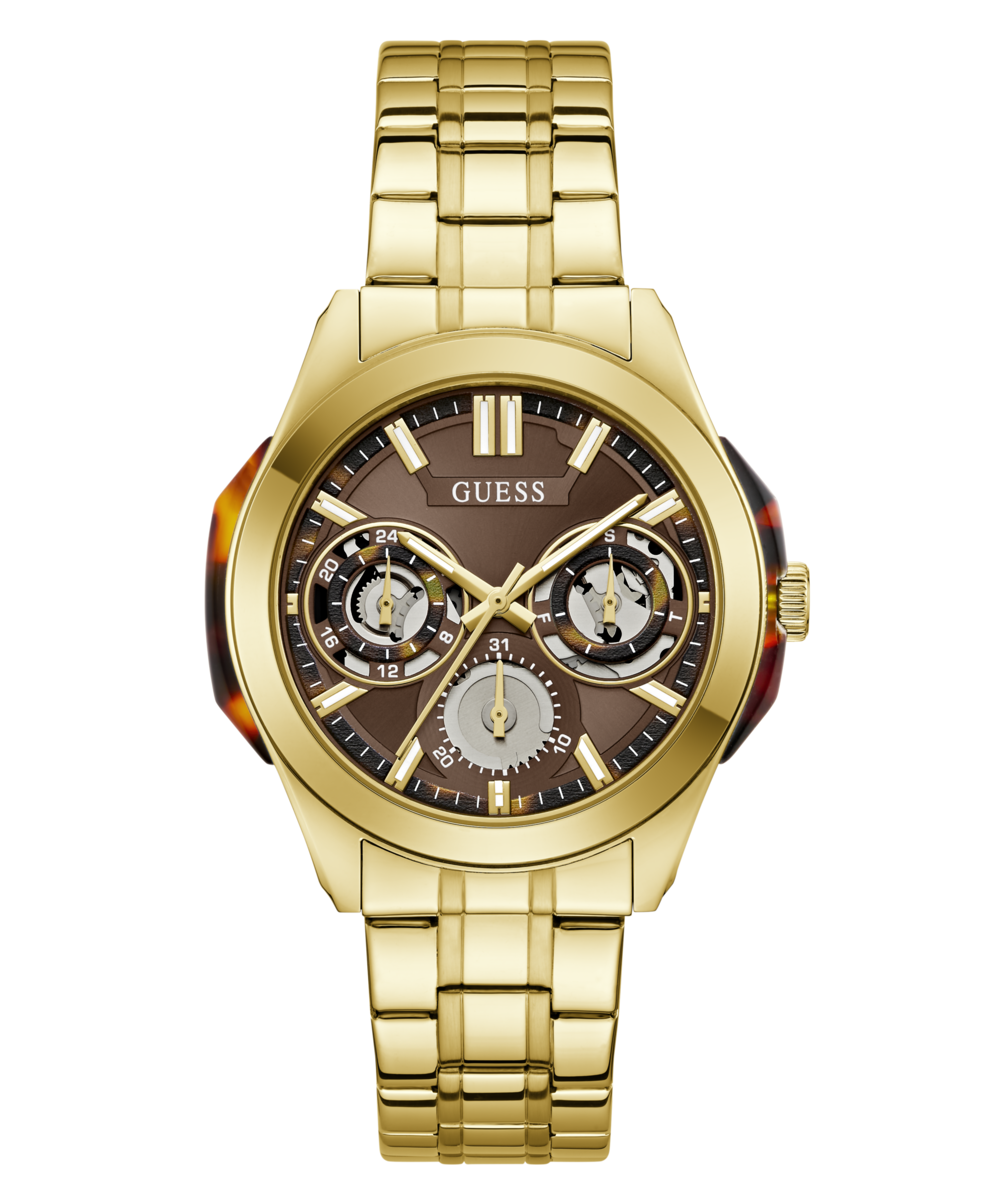 Guess Multifunktionsuhr »NIGEL« Quarzuhr, Armbanduhr, Herrenuhr, Edelstahlarmband, analog, Tag