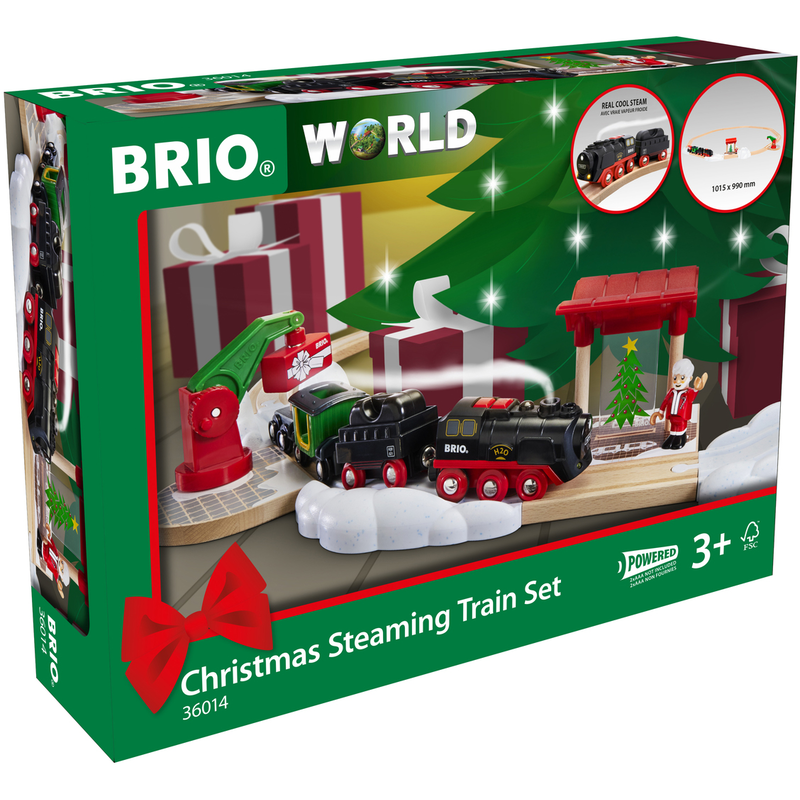 BRIO Spielzeug-Eisenbahn »WORLD, Batterie-Dampflok Weihnachts-Set« FSC - schützt Wald bunt