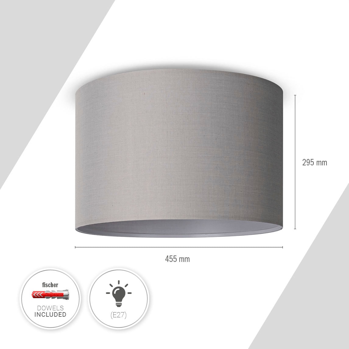 Paco Home Deckenleuchte »Uni Color«, 1 flammig, Leuchtmittel E27 | ohne Leuchtmittel, LED Deckenleuchte Wohnzimmer Und Schlafzimmer, Unifarben, Deko E27