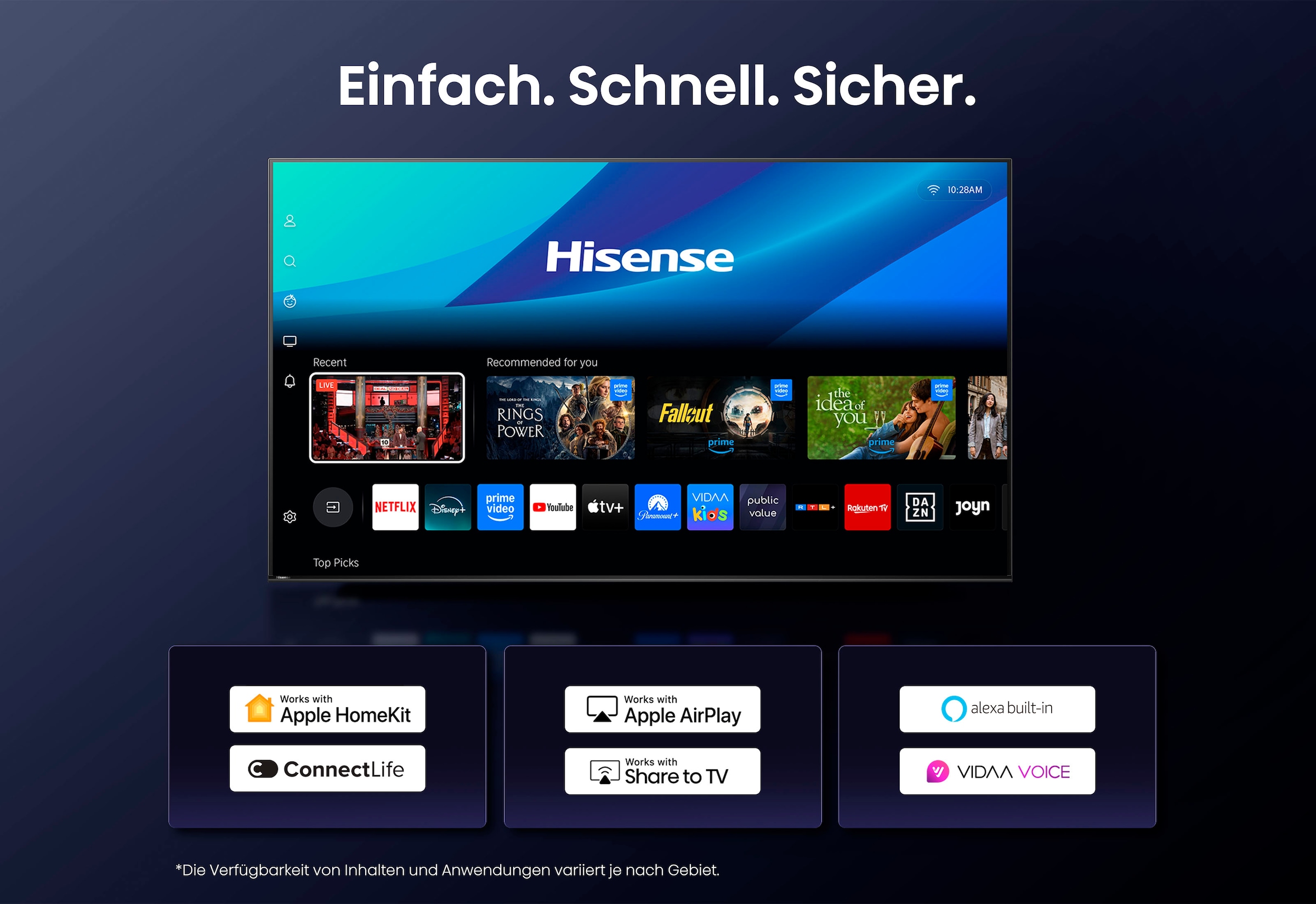 Hisense QLED-Fernseher »75E77Q«, 4K Ultra HD, Smart-TV, 4K UHD QLED