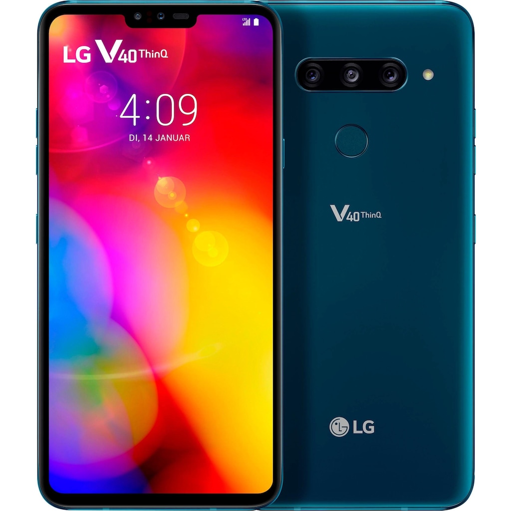 LG Smartphone »V40 ThinQ«, new moroccan blue, 16,25 cm/6,4 Zoll, 128 GB Speicherplatz, 16 MP Kamera