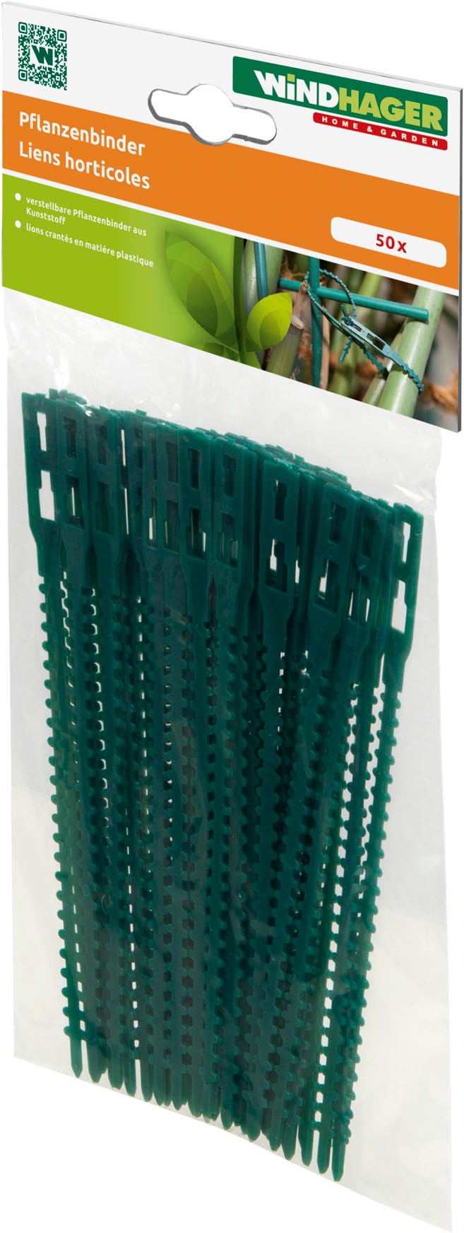 Windhager Rankhilfe »verstellbar, Pflanzenbinder zum befestigen von Ästen, 50 Stk.« Pflanzenclips 130 mm, Pflanzenhalter grün