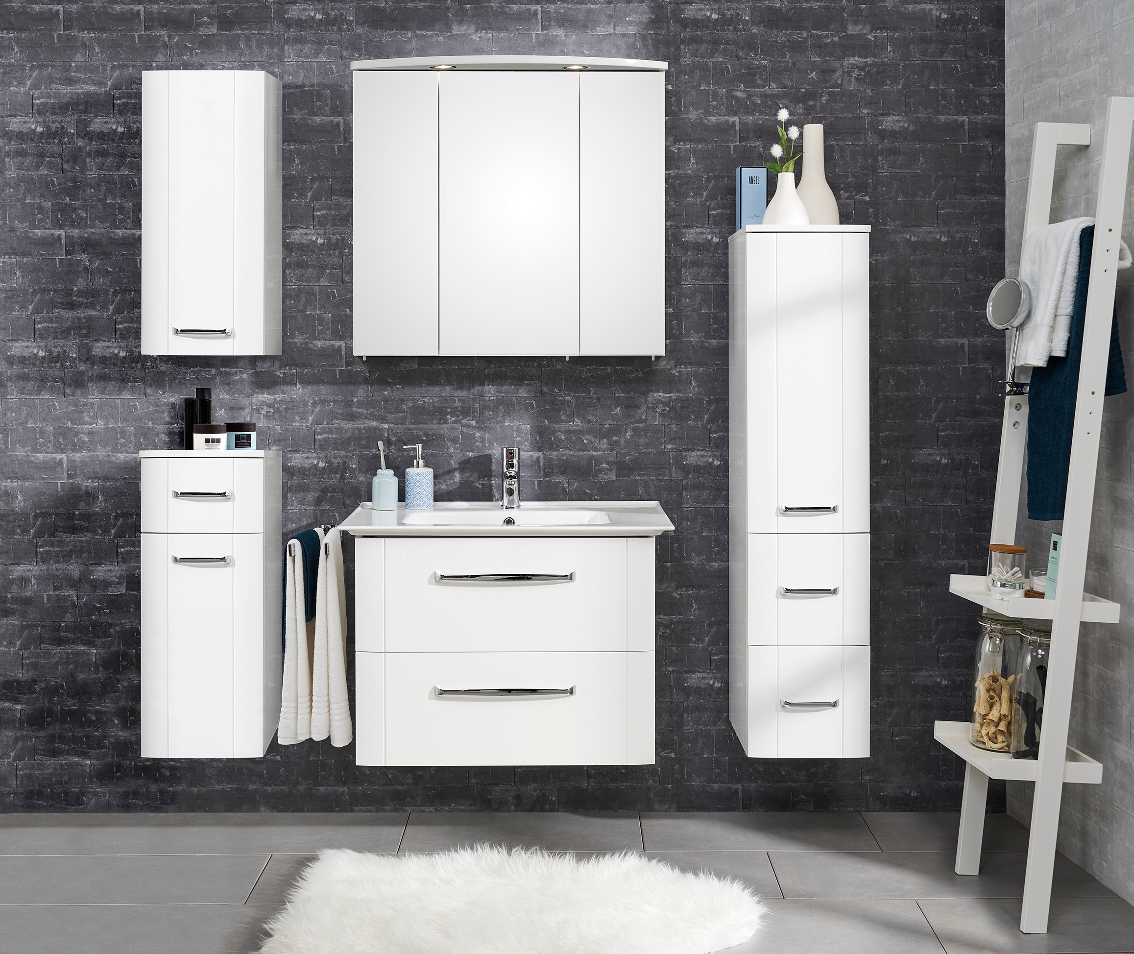 Saphir Badmöbel-Set »Serie 3006 5-teilig Keramik-Waschtisch mit Spiegelschr günstig online kaufen