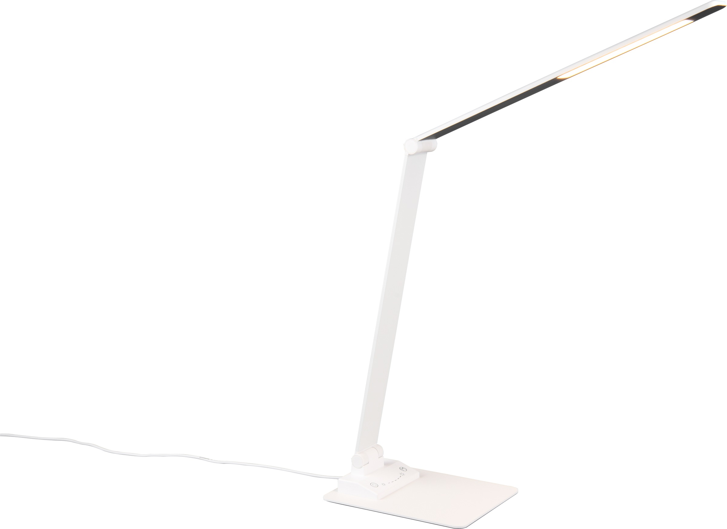 TRIO Leuchten LED Schreibtischlampe »TRAVIS, LED Leselampe 6,5W 650 Lumen CCT Lichtfarbe 3000/5000/6500K« LED-Board 1 Stk. Farbwechsler mit USB-A und USB-C Ladeanschluss, kippbar dimmbar Höhe max 72cm