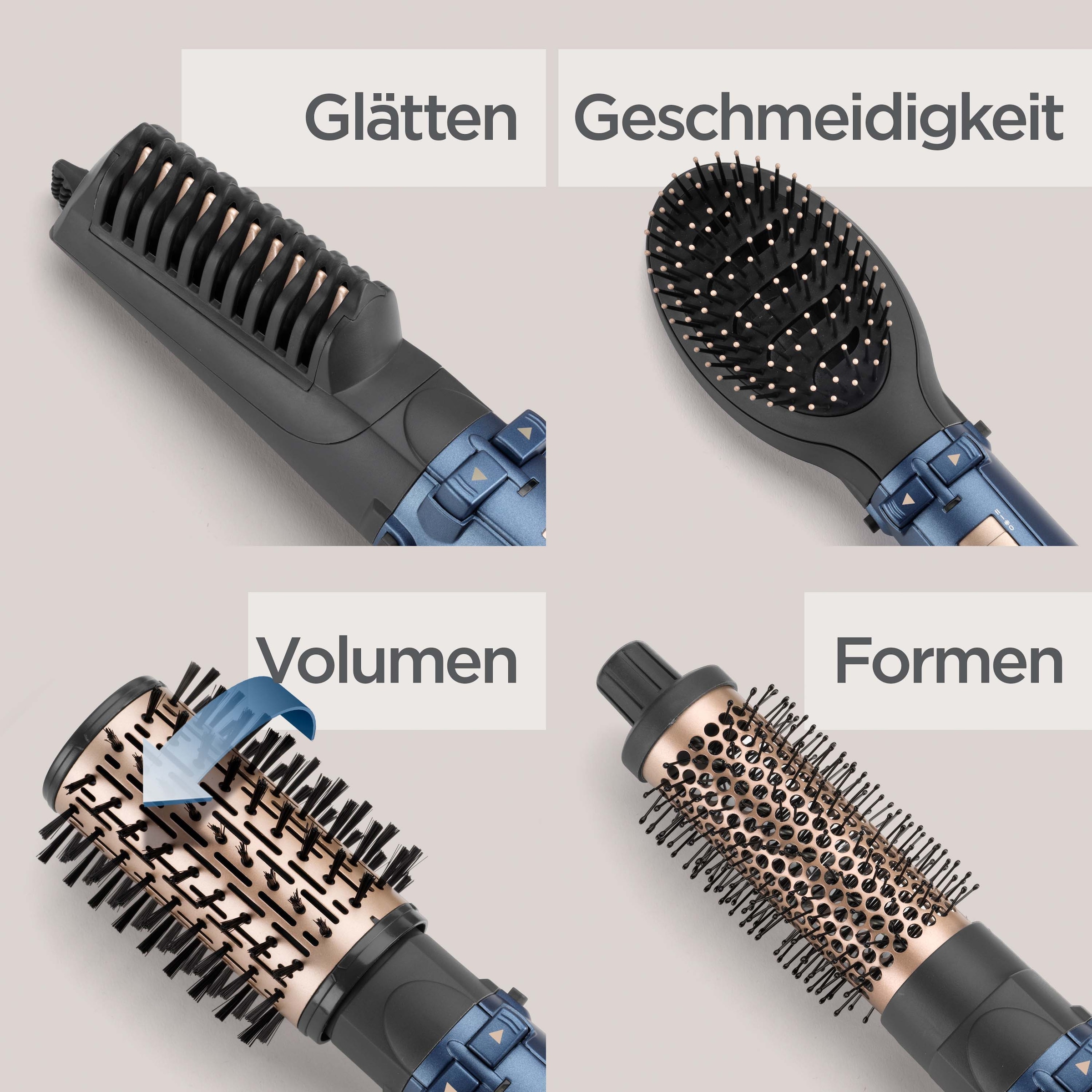 BaByliss Warmluftbürste »Style Pro 1000 Rotierende Warmluftbürste mit Aufsätzen, AS965E« 4-in-1 Heißluftstyler mit Ionen-Technologie für Volumen & Glanz, 1000W