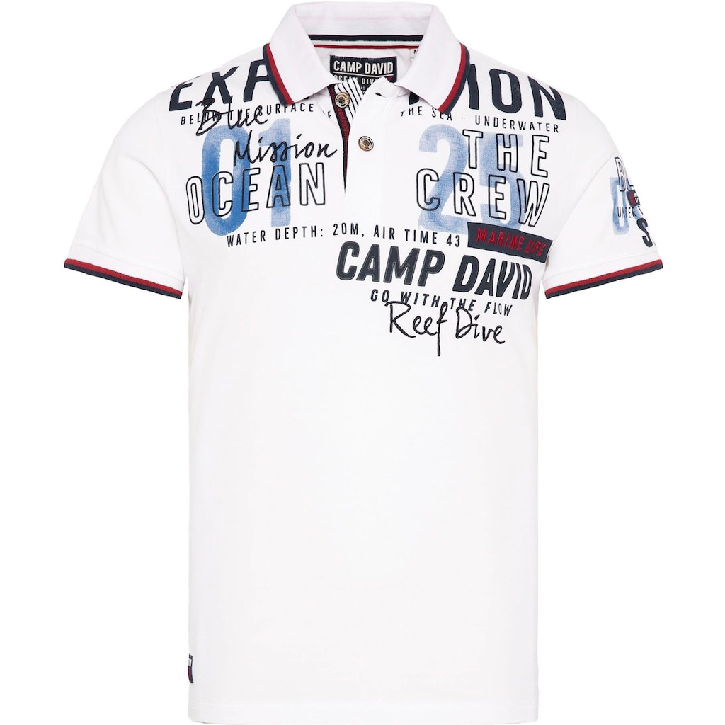 CAMP DAVID Poloshirt, mit Logoprägung