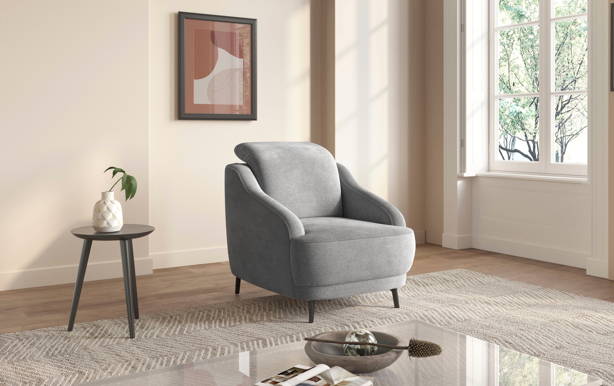 sit&more Sessel »Blues«, (1 St.), mit Metallfüßen, schwarz-matt günstig online kaufen