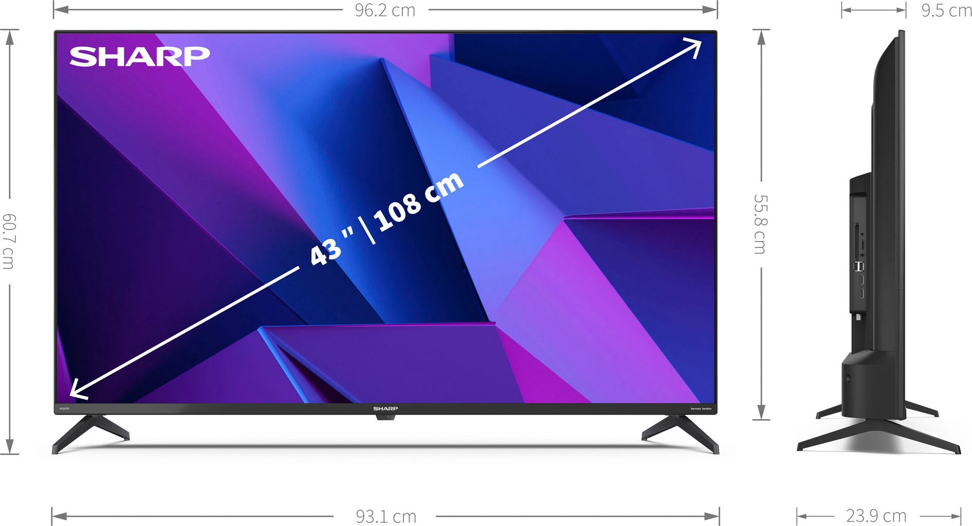 Sharp LED-Fernseher »4T-C43FNx«, 108 cm/43 TV- 4K Ultra Smart-TV HD, bestellen online Android Zoll