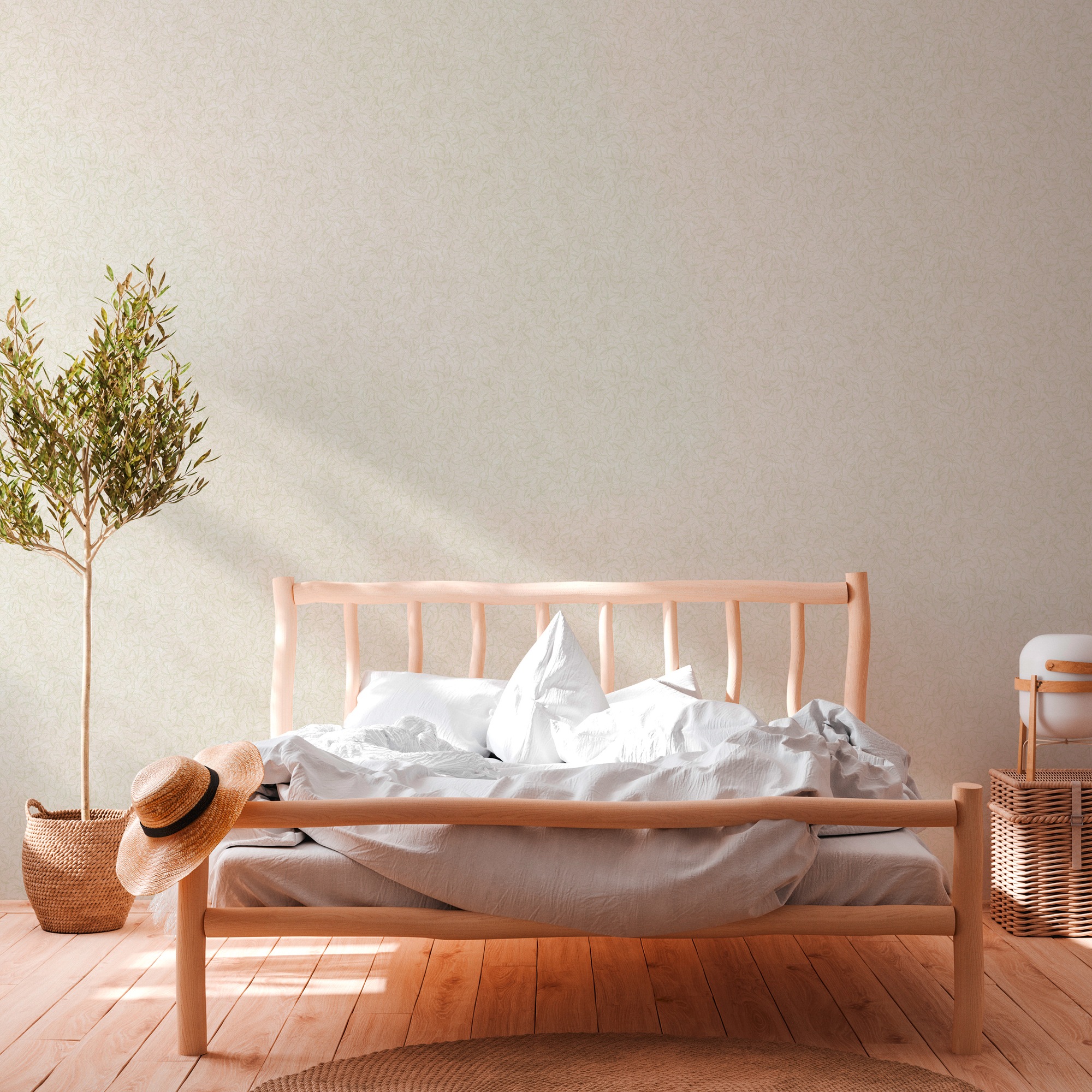 A.S. Création Vliestapete »Terra Tapete Floral«, matt-gemustert-neutral, Landhaus-Tapete Natur Tapeten Wohnzimmer Schlafzimmer Küche Flur Optik