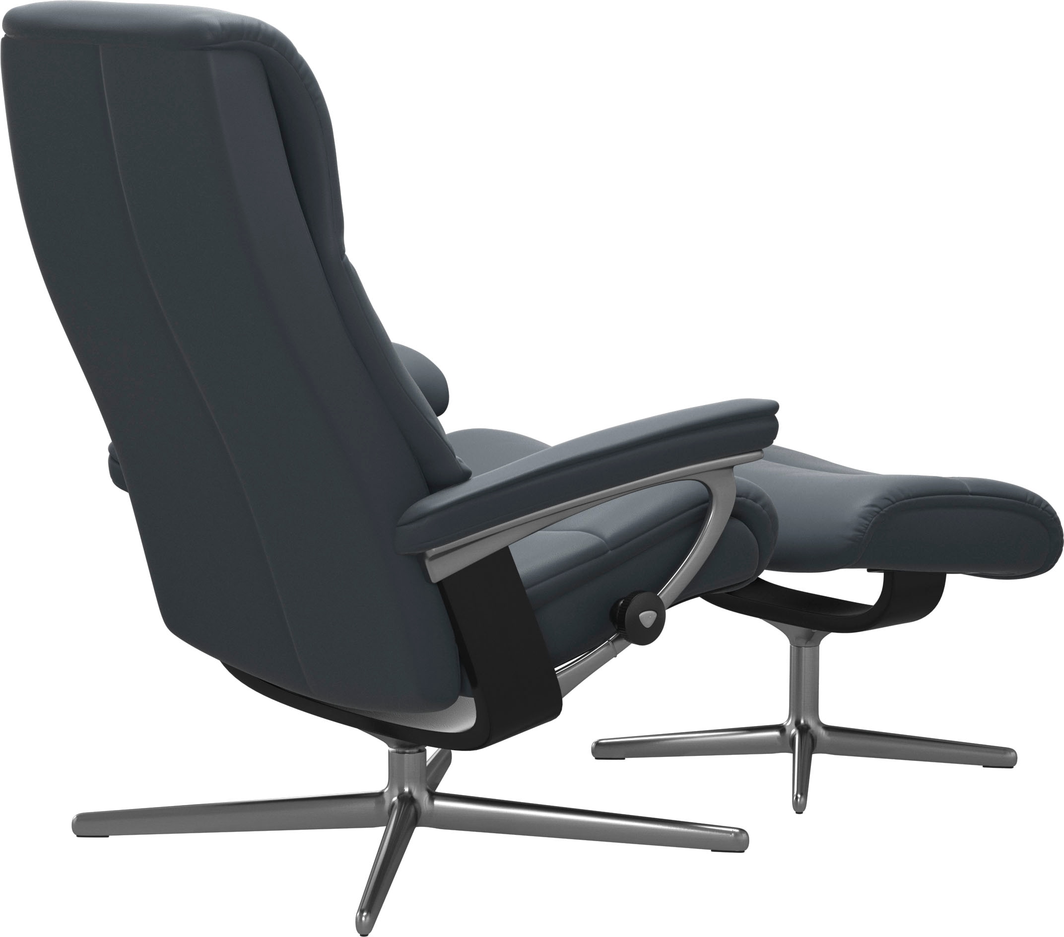 Stressless® Relaxsessel »View« Set, Relaxsessel mit Hocker,  mit Hocker, mit Cross Base, Größe S, M & L, Holzakzent Schwarz