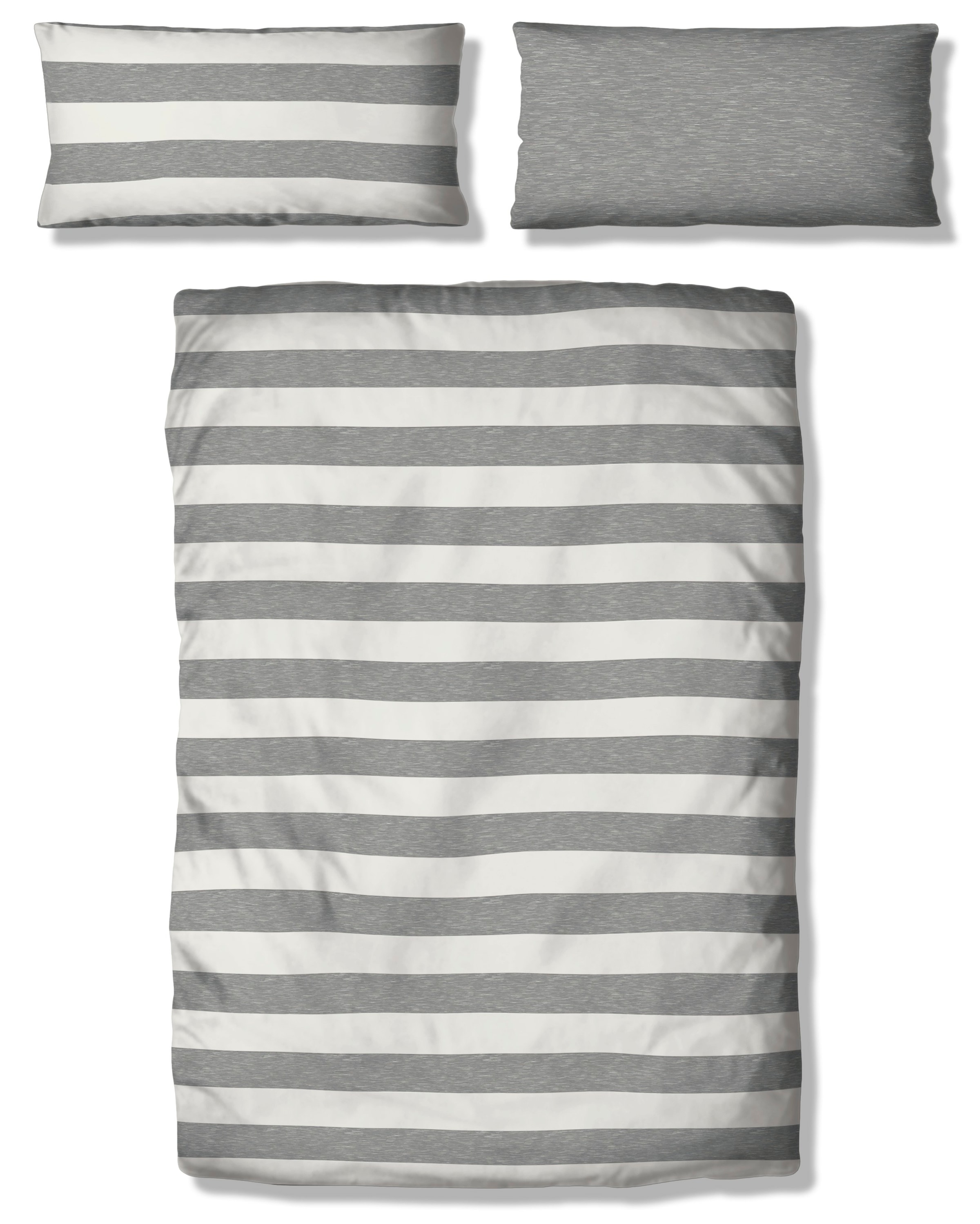 OTTO products Wendebettwäsche »Big Stripe«, 100% Bio-Baumwolle GOTS zertifiziert, Streifen-Design in Melange-Optik