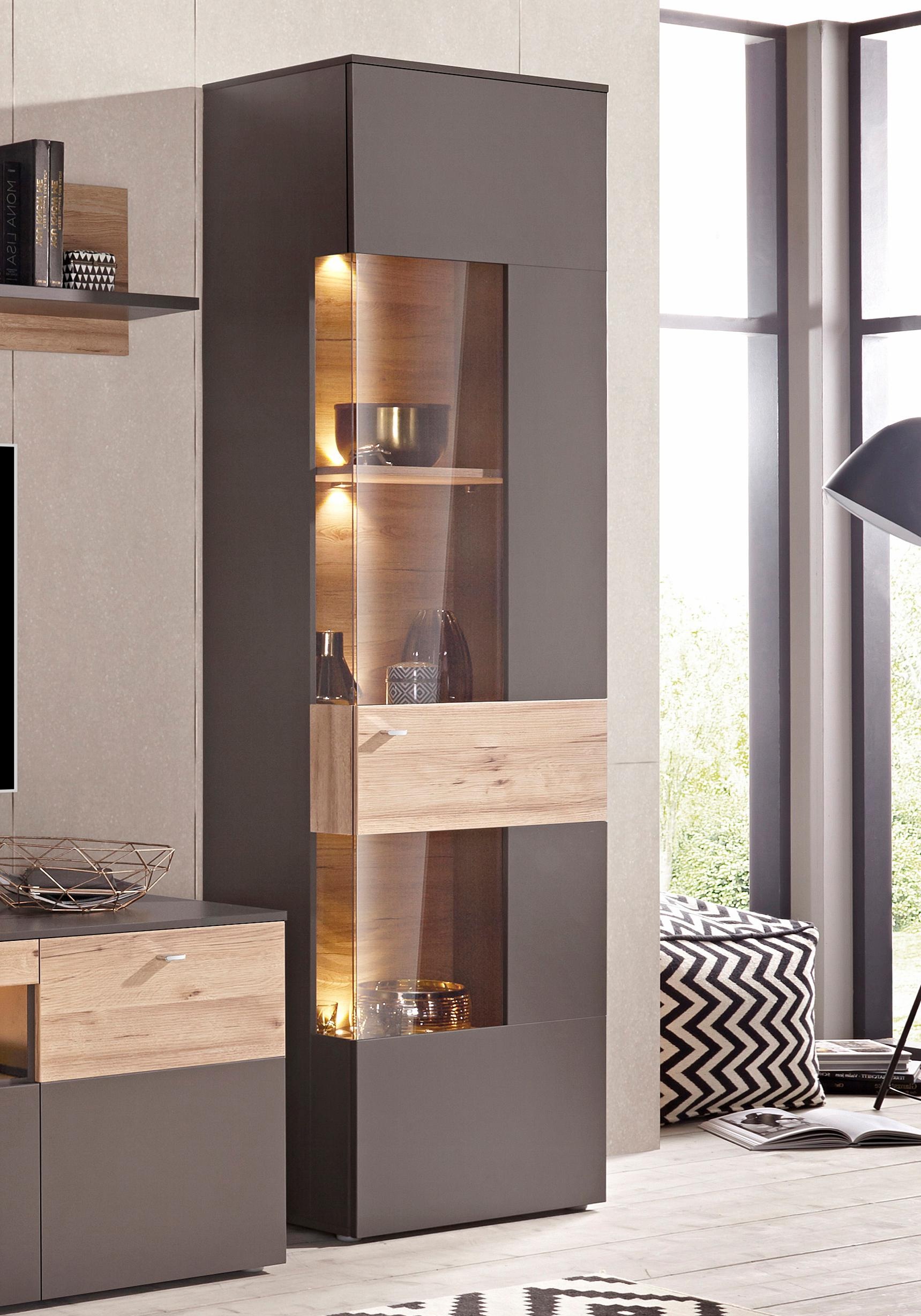 FORTE Vitrine "Como" Vitrine, Glastüre, LED Beleuchtung, Soft Close Linksan günstig online kaufen