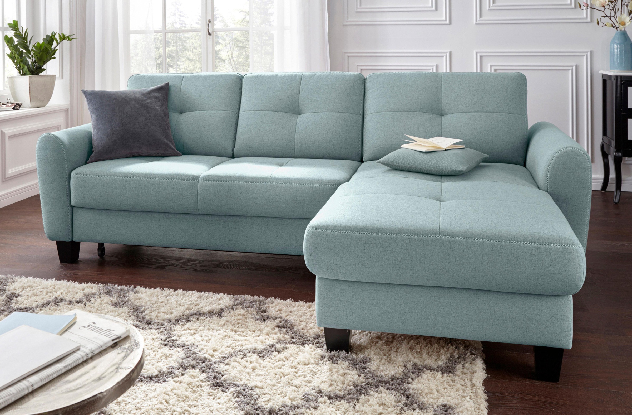 sit&more Ecksofa »Varese L-Form«, mit Federkern, wahlweise mit Bettfunktion günstig online kaufen