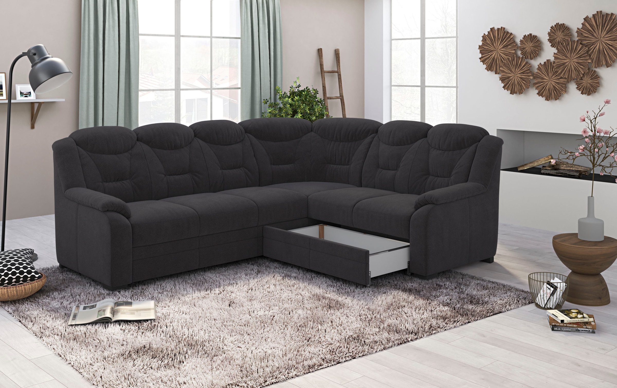 COTTA Ecksofa »Marcus L-Form«, wahlweise mit Bettfunktion & Stauraum