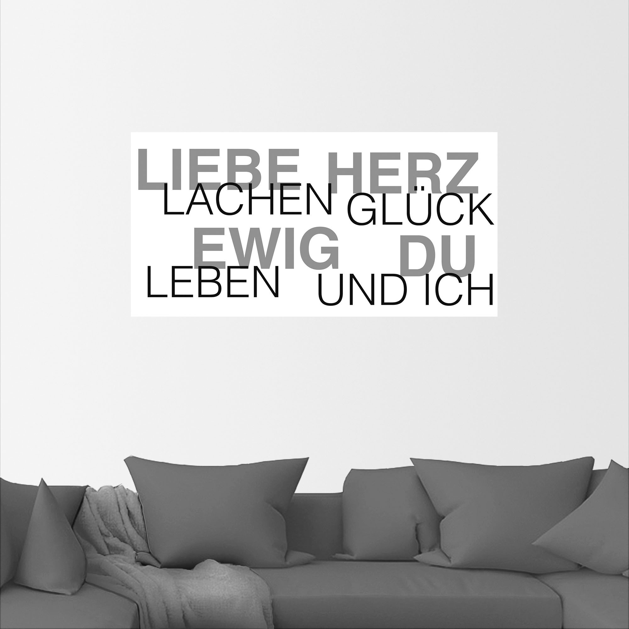 Artland Wandbild »Liebe Statement Bild«, Sprüche & Texte, (1 St.), als Alub günstig online kaufen