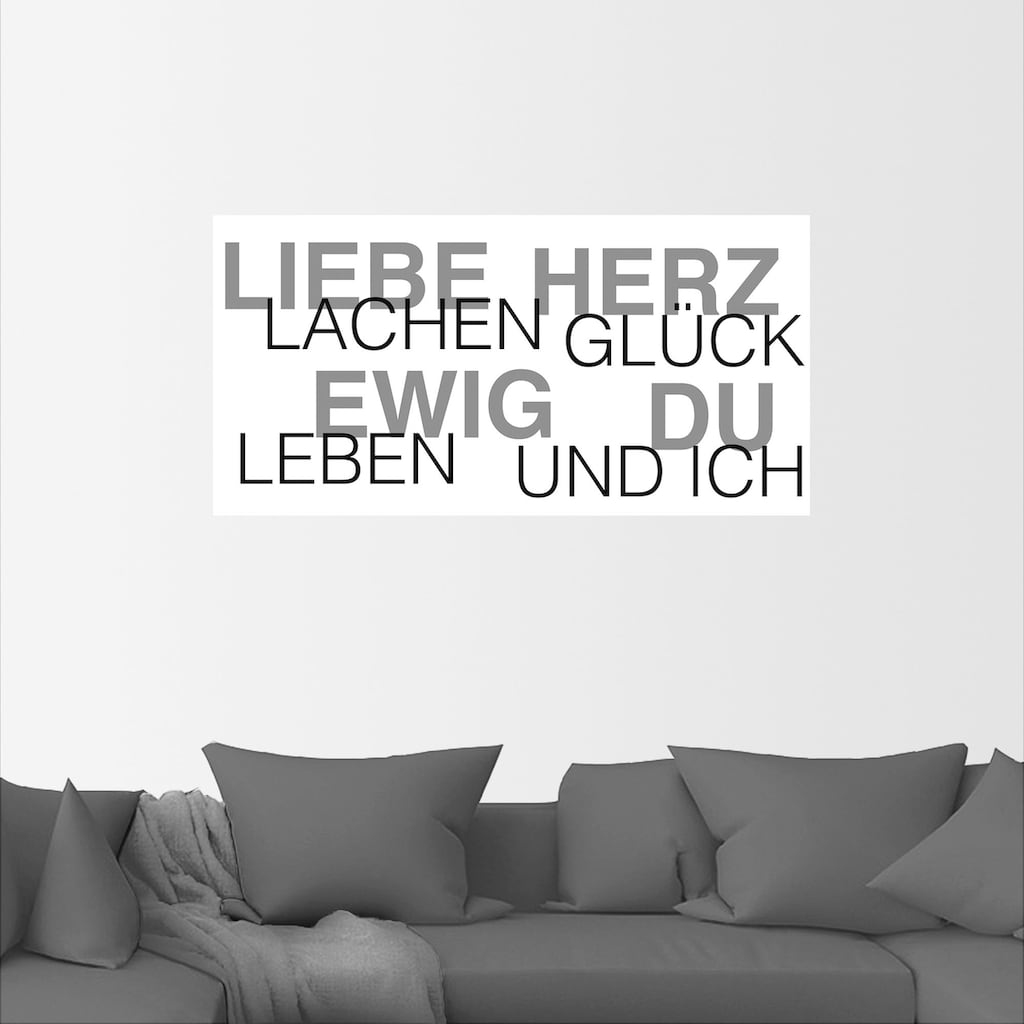 Artland Wandbild »Liebe Statement Bild«, Sprüche & Texte, (1 St.)