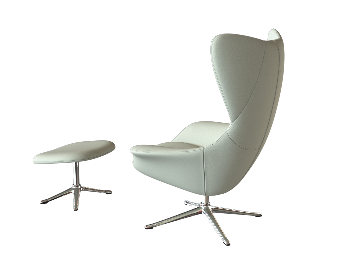 FLEXLUX Polsterhocker »Stilo Fußstütze, für Beinauflage zur besseren Entspannung,«, Fuß Aluminium, Fußhocker für Drehsessel