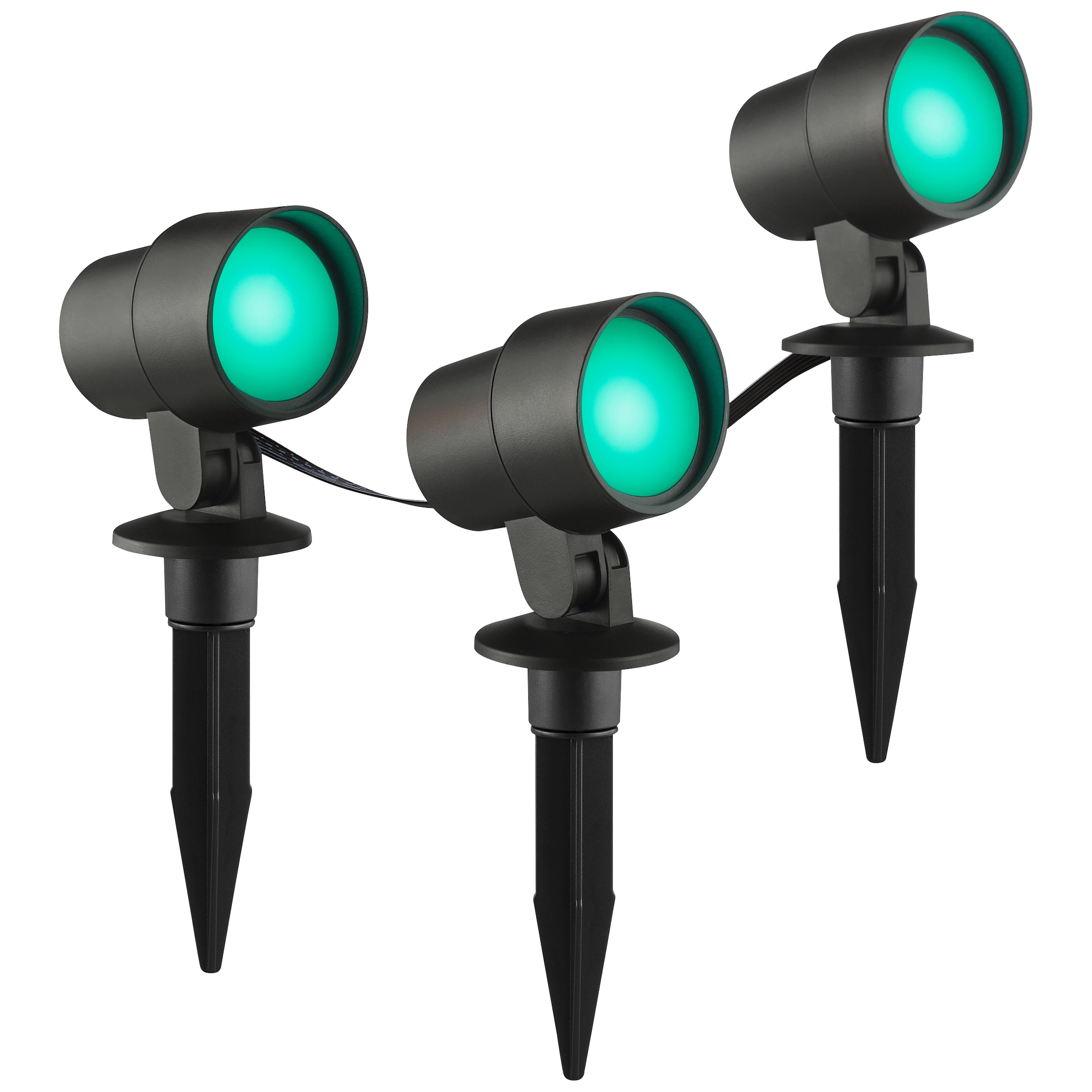 Brilliant LED Gartenleuchte »Kamara« LED-Modul 3 Stk. RGB | warmweiß - kaltweiß LED Gartenspieß Set, dimmbar, RGB, CCT, IP44, schwarz, App steuerbar