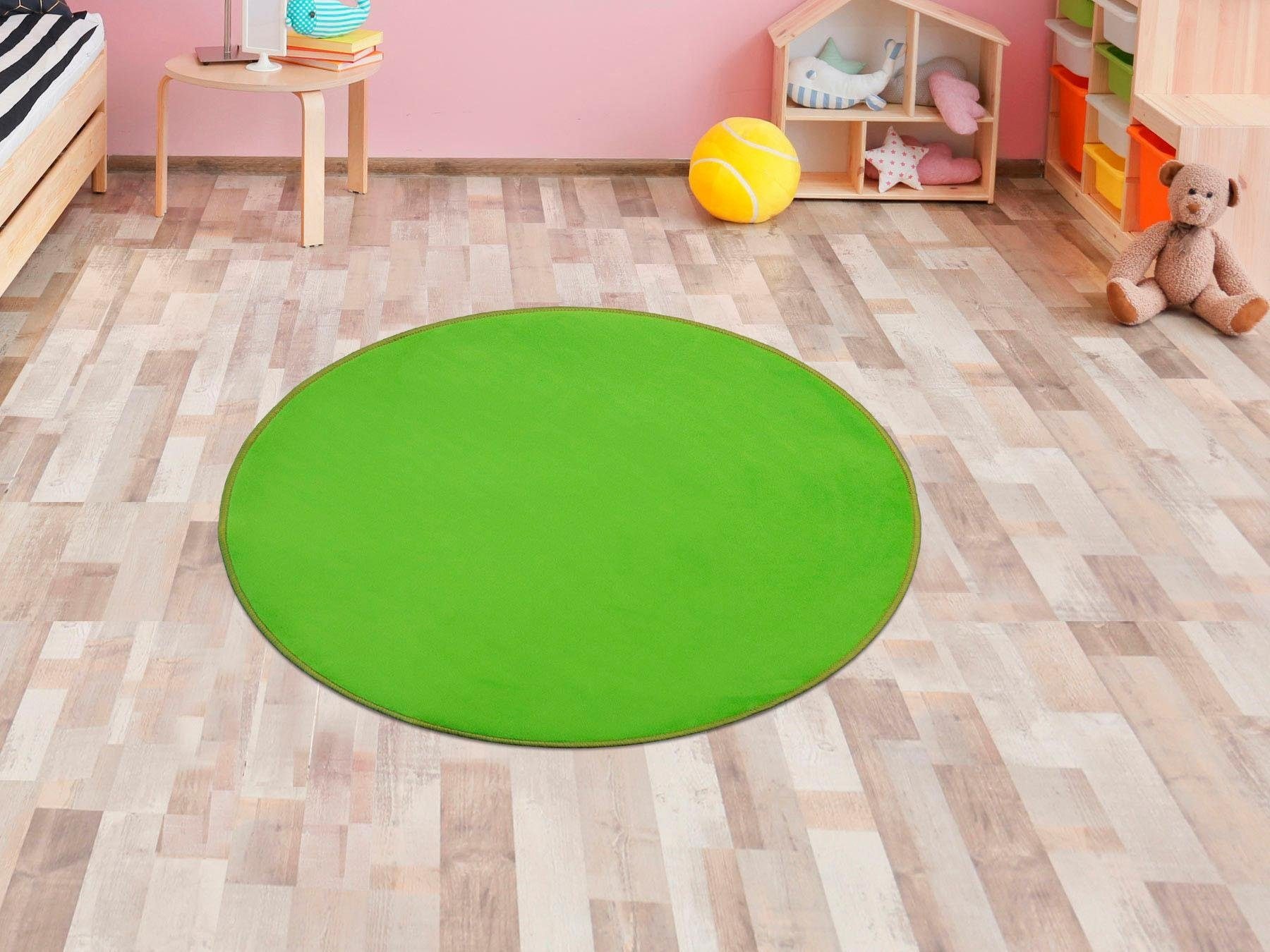 Primaflor-Ideen in Textil Kinderteppich »SITZKREIS«, rund, 5 mm Höhe, Spielteppich ideal im Kinderzimmer