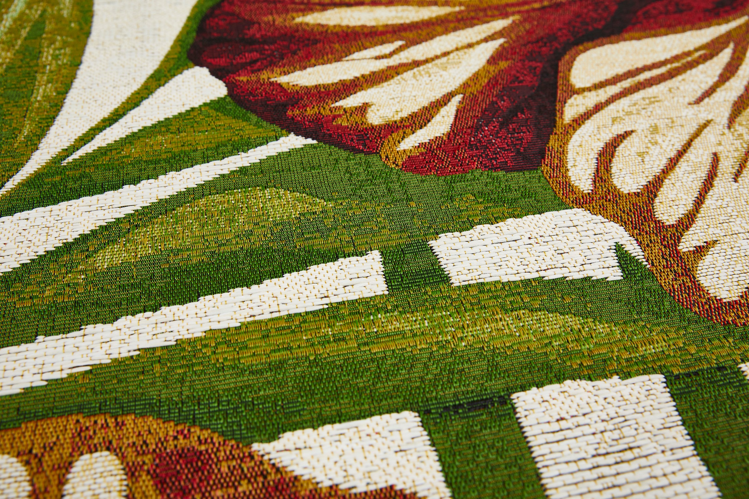 LUXOR living Teppich »Panama Blume, Made in Belgium«, rechteckig, 5 mm Höhe, Flachgewebe, modernes Design, Motiv Blumen, In- und Outdoor geeignet
