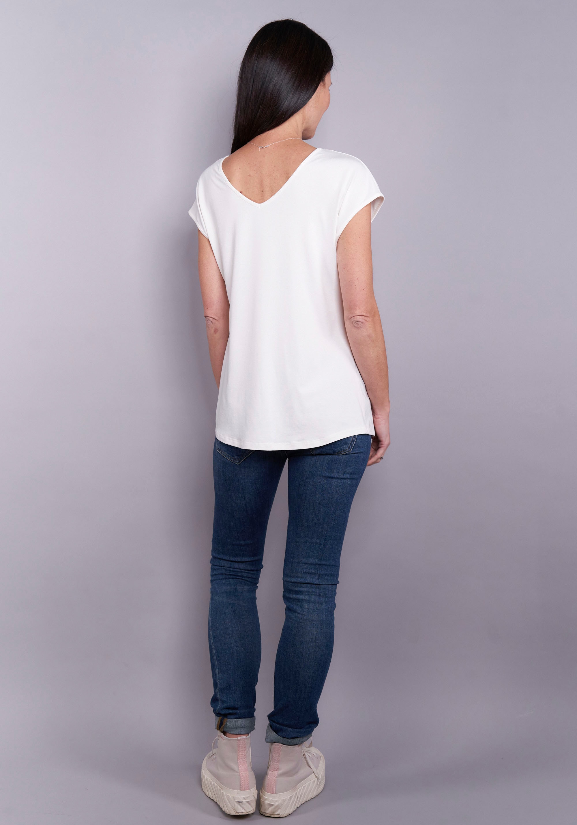 Seidel Moden T-Shirt, tragbar mit V- oder rundem Ausschnitt vorne,  2-in-1-Shirt, Made in Germany | T-Shirts