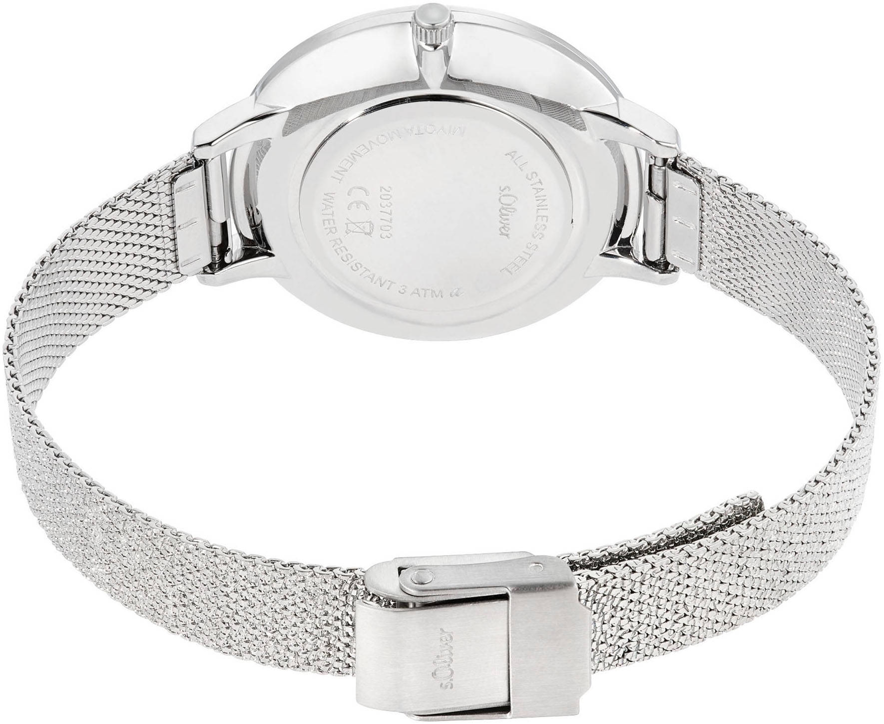 s.Oliver Quarzuhr, Armbanduhr, Damenuhr, analog, Edelstahlarmband