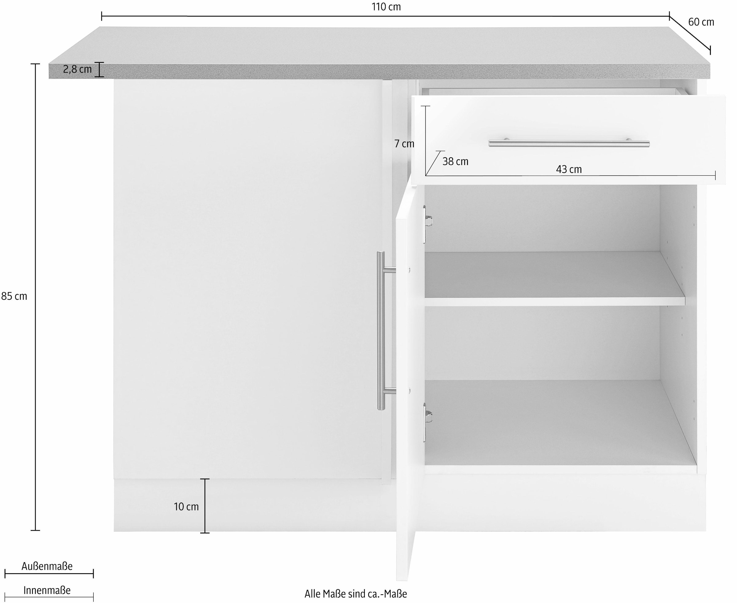 wiho Küchen Eckunterschrank »Cali«, breit online cm 110 kaufen