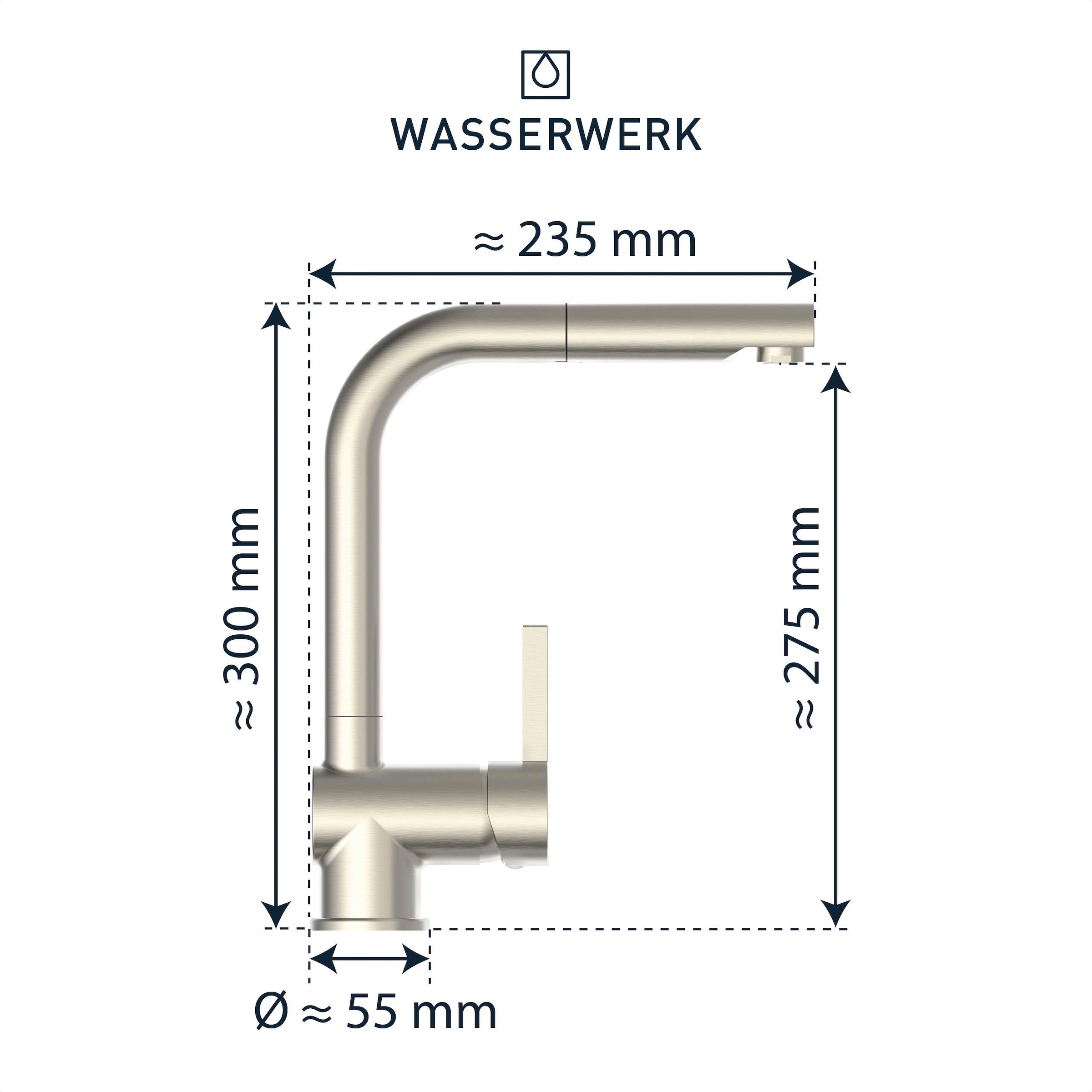 WASSERWERK Spültischarmatur »WK 4, Wasserhahn, Küche, Einhebelmischer«