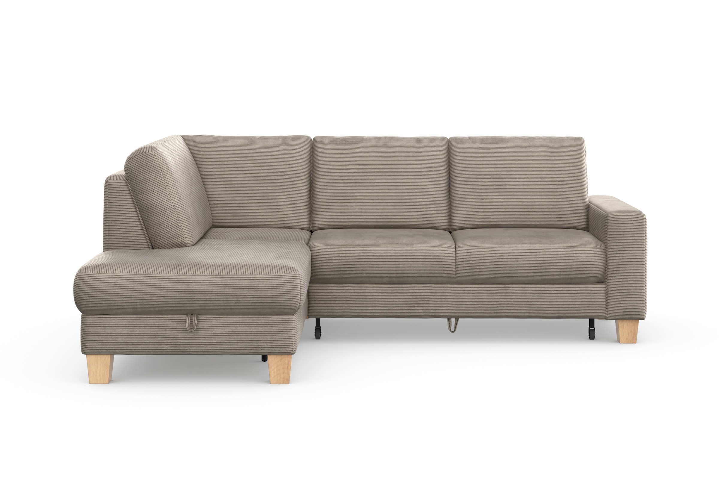 Home affaire Ecksofa »Summer L-Form«, mit Ottomane, wahlweise mit Bettfunktion und Bettkasten, Cord-Bezug