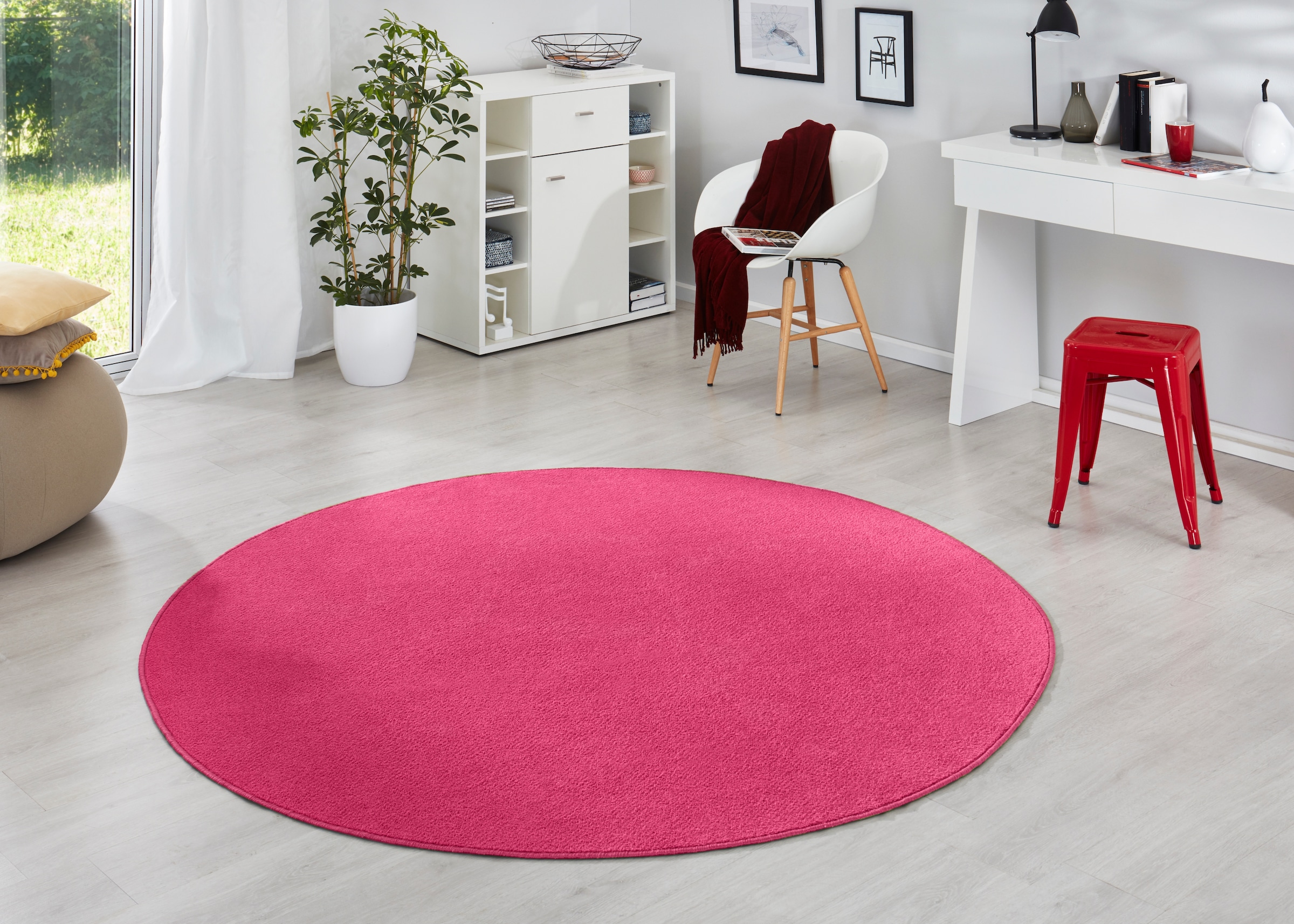 HANSE Home Teppich »Fancy«, rund, 7 mm Höhe, Kurzflor, Weich, Einfarbig, Wo günstig online kaufen