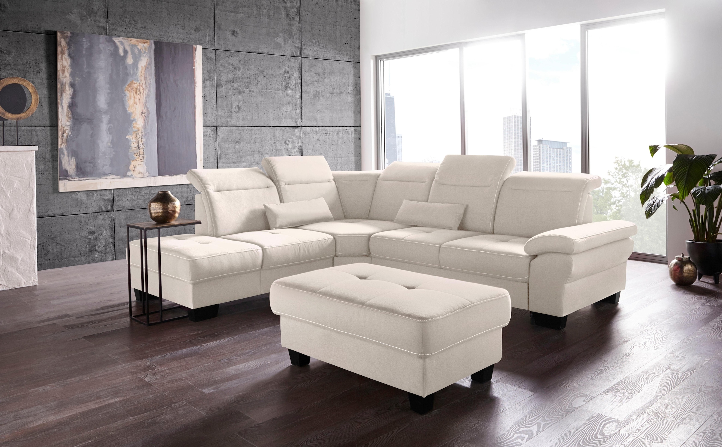 PLACES OF STYLE Ecksofa »Cornwall L-Form« incl. Sitztiefenverstellung, mit günstig online kaufen