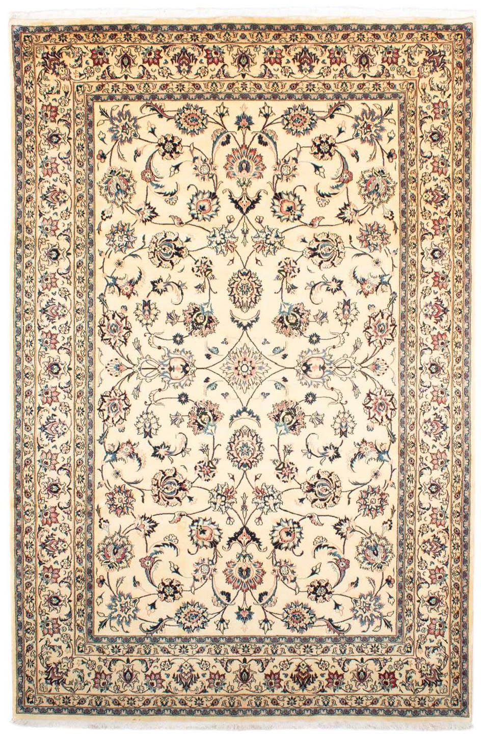 morgenland Wollteppich »Maschad Blumenmuster Beige 299 x 196 cm«, rechtecki günstig online kaufen