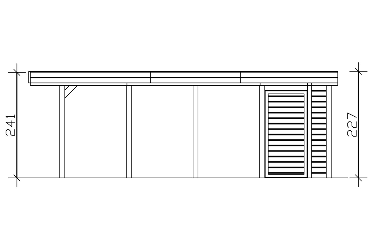 Skanholz Einzelcarport »Friesland Set 2«, Fichtenholz, 270 cm, dunkelgrau