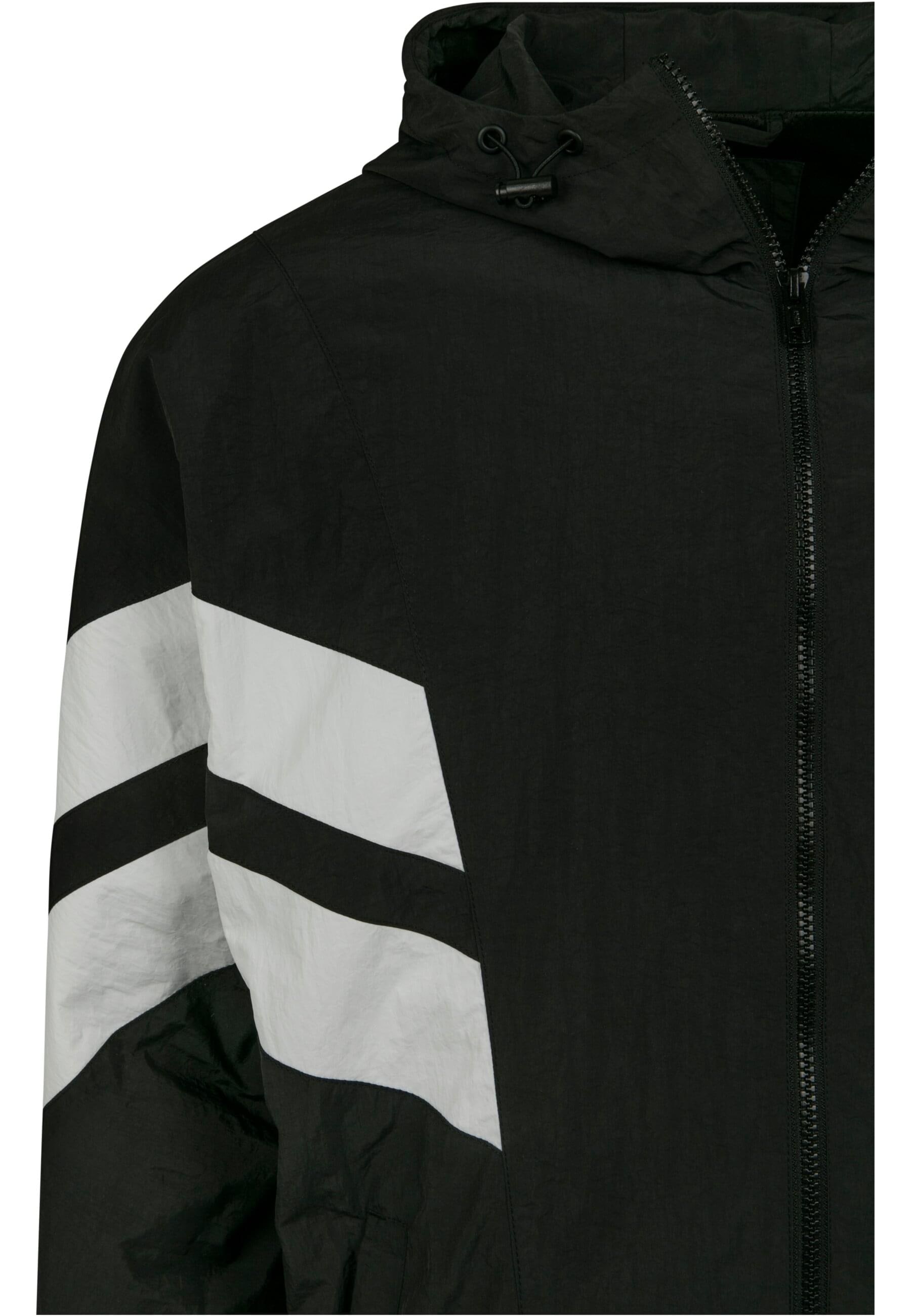 URBAN CLASSICS Allwetterjacke »Urban Classics Herren Crinkle Panel Track Jacket« 1 Stk. tlg. mit Kapuze