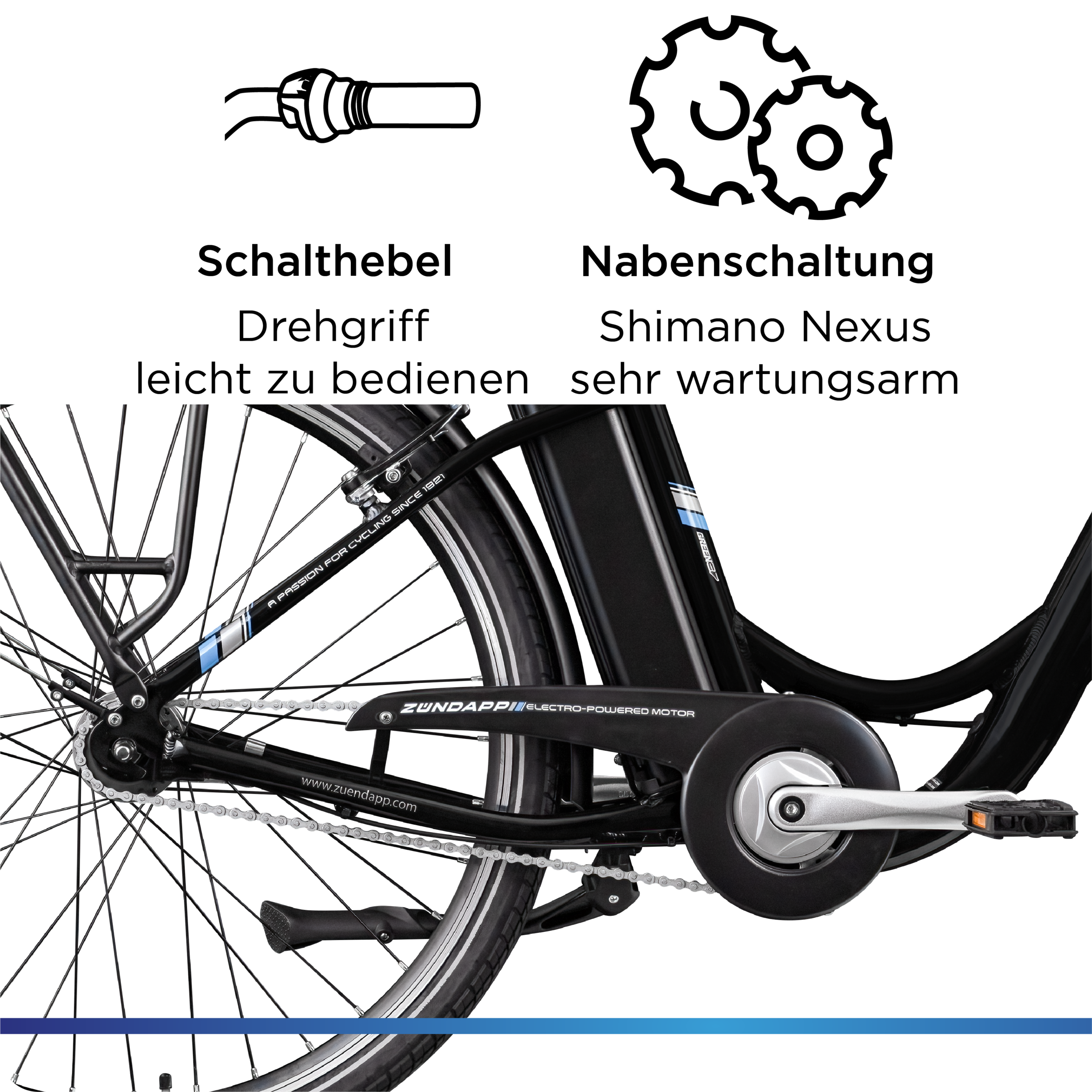 Zündapp »Green 3.7« 7 Gang Nabenschaltung Frontmotor 250 W Pedelec, Elektrofahrrad für Damen u. Herren